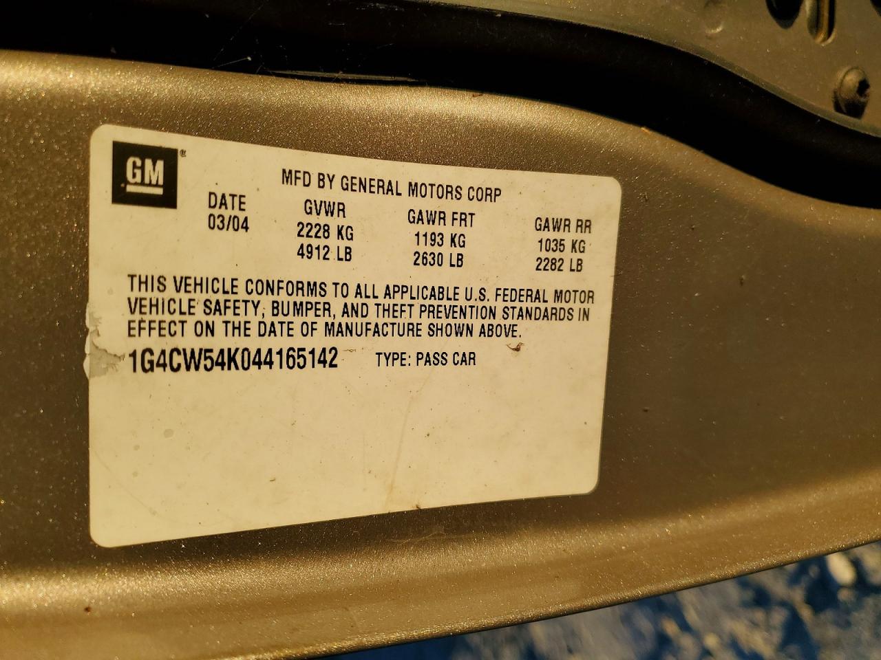 2004 Buick Park Avenue Gray vin: 1G4CW54K044165142