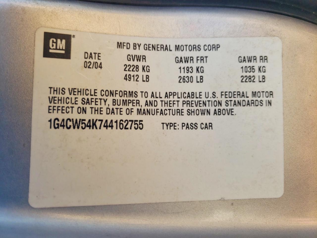 2004 Buick Park Avenue Silver vin: 1G4CW54K744162755