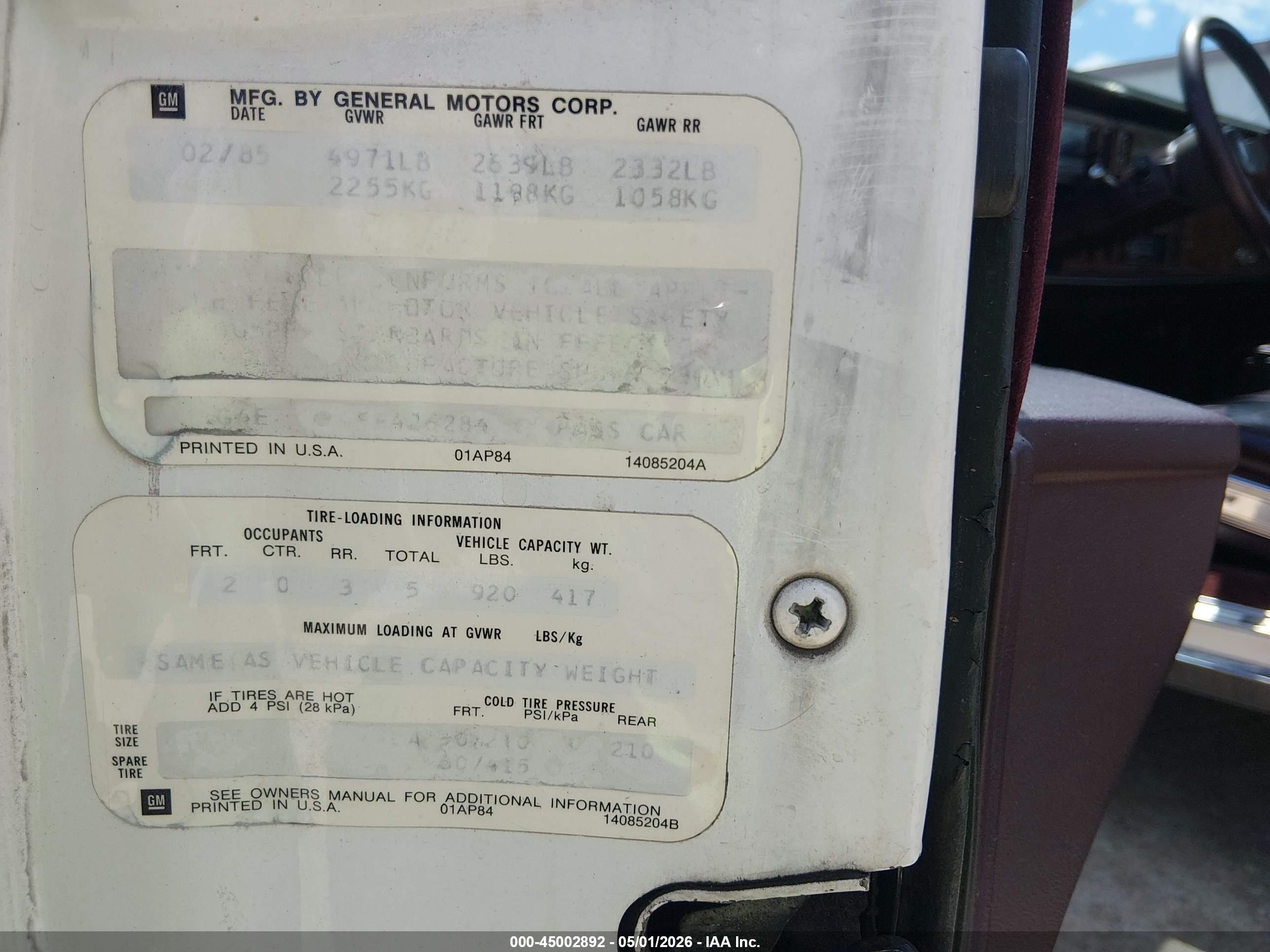1985 Buick Riviera   White vin: 1G4EZ57Y4FE426284