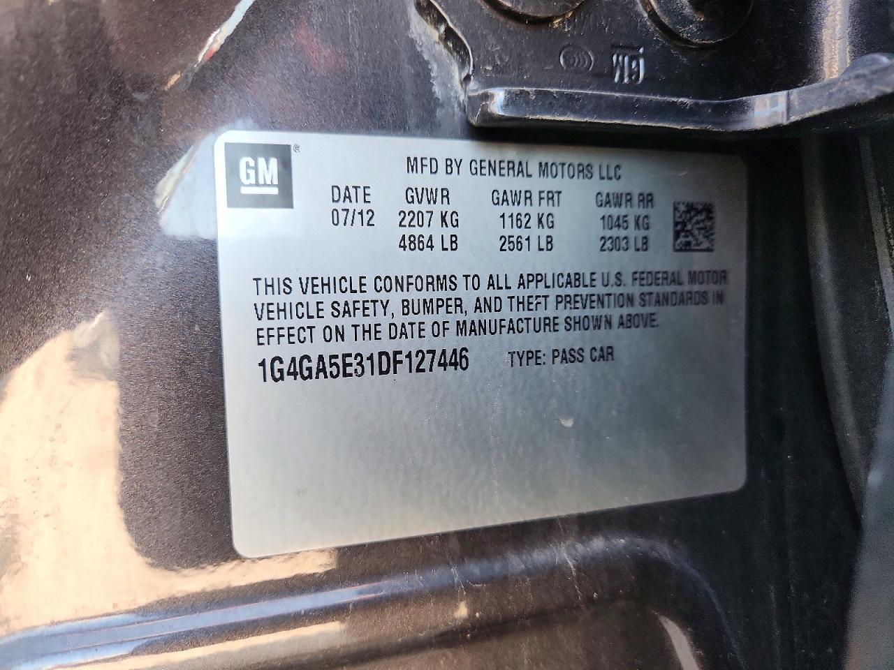 2013 Buick Lacrosse Gray vin: 1G4GA5E31DF127446