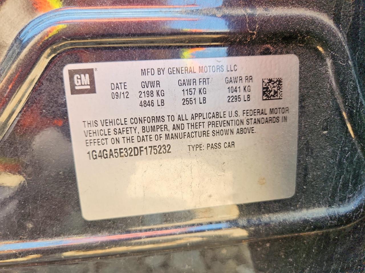 2013 Buick Lacrosse Black vin: 1G4GA5E32DF175232