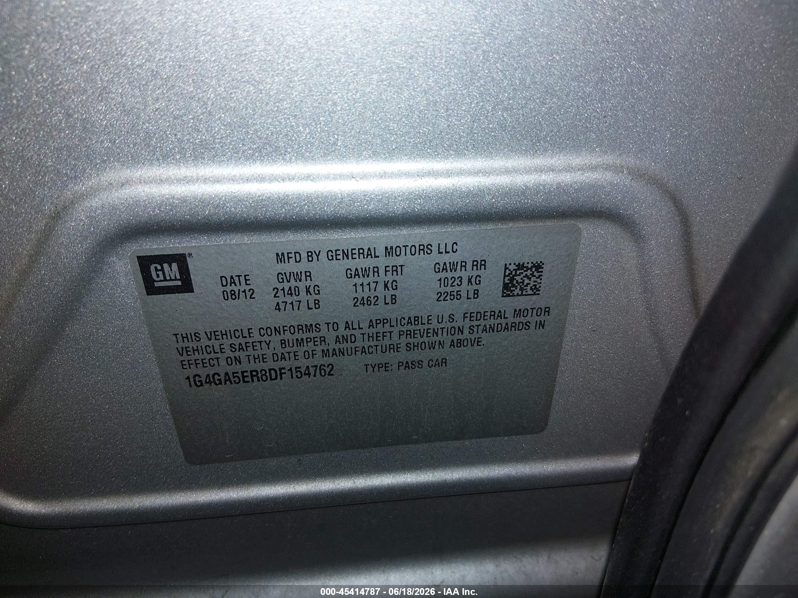 2013 Buick Lacrosse   Silver vin: 1G4GA5ER8DF154762