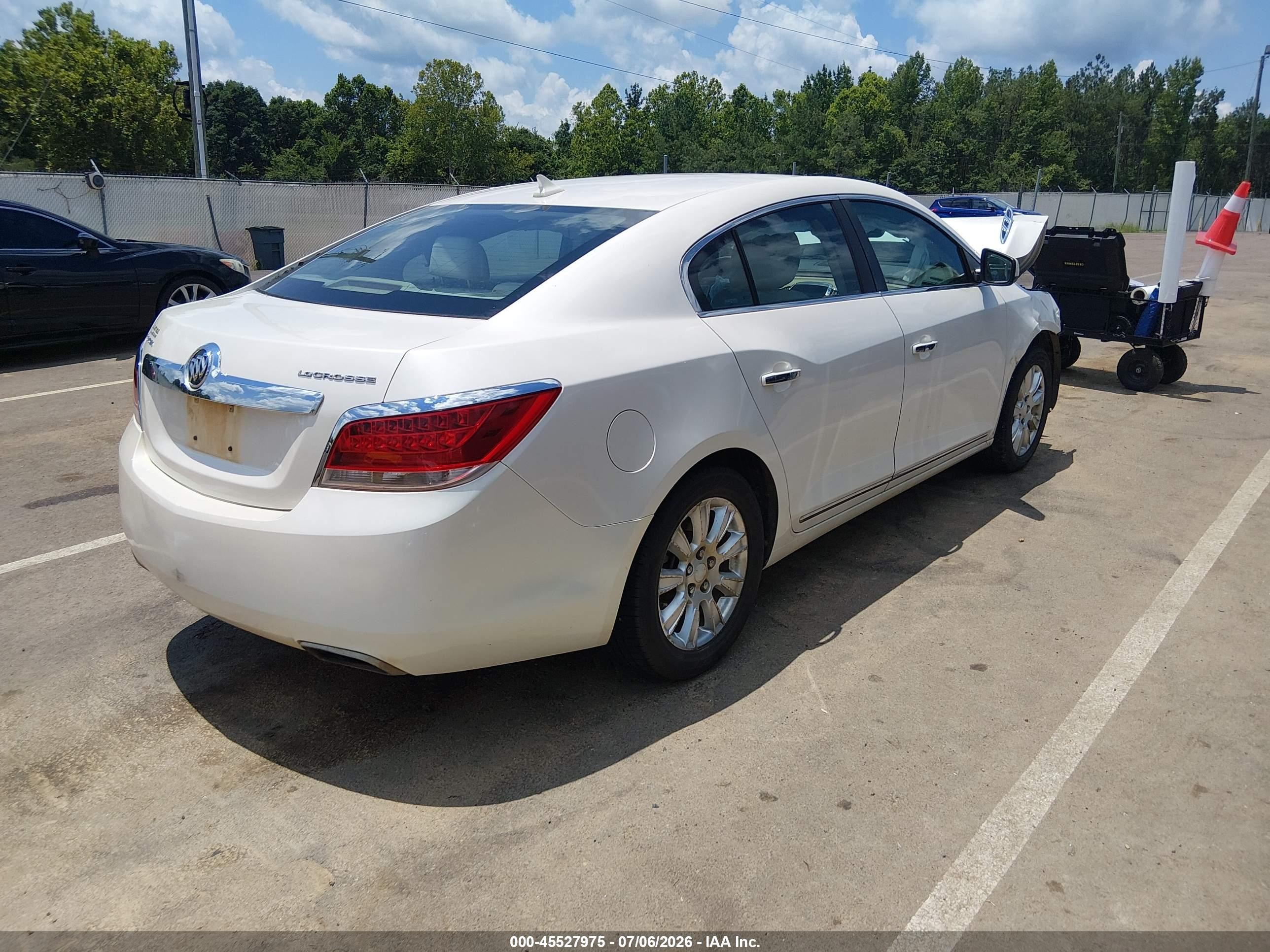 2012 Buick Lacrosse Convenience Group White vin: 1G4GB5E38CF300519