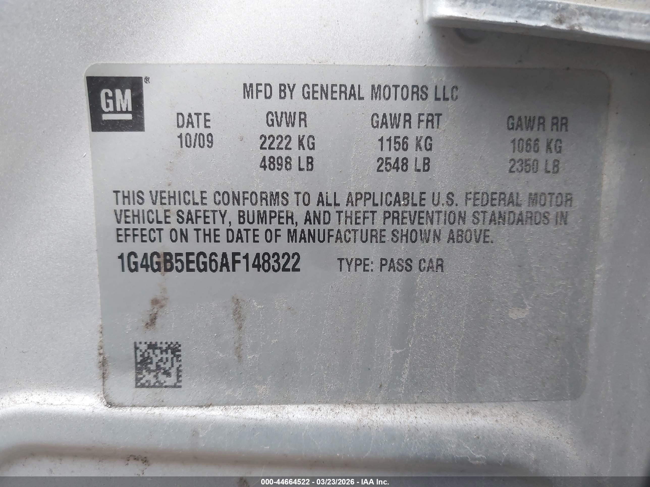 2010 Buick Lacrosse Cx Silver vin: 1G4GB5EG6AF148322