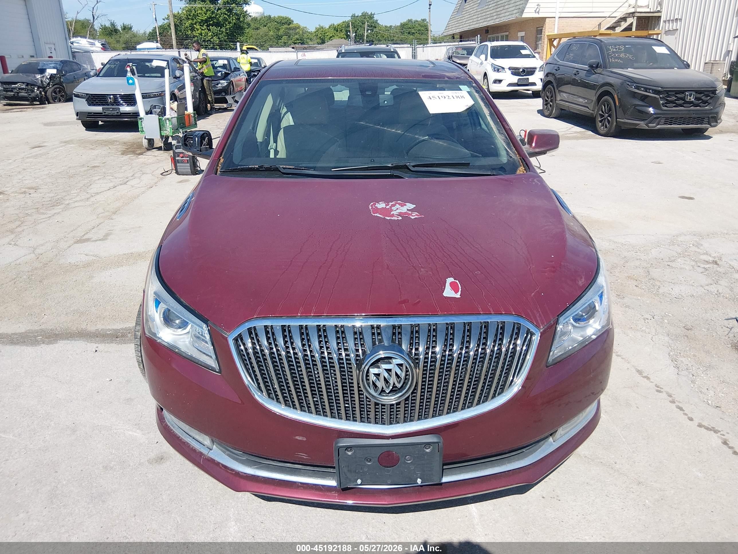 2015 Buick Lacrosse Leather Burgundy vin: 1G4GB5G34FF344826
