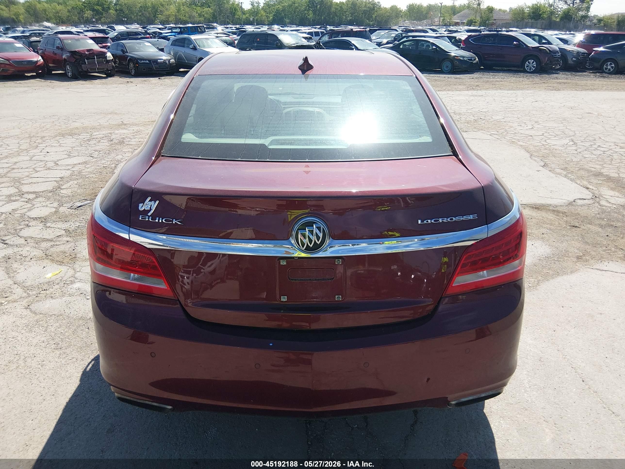 2015 Buick Lacrosse Leather Burgundy vin: 1G4GB5G34FF344826
