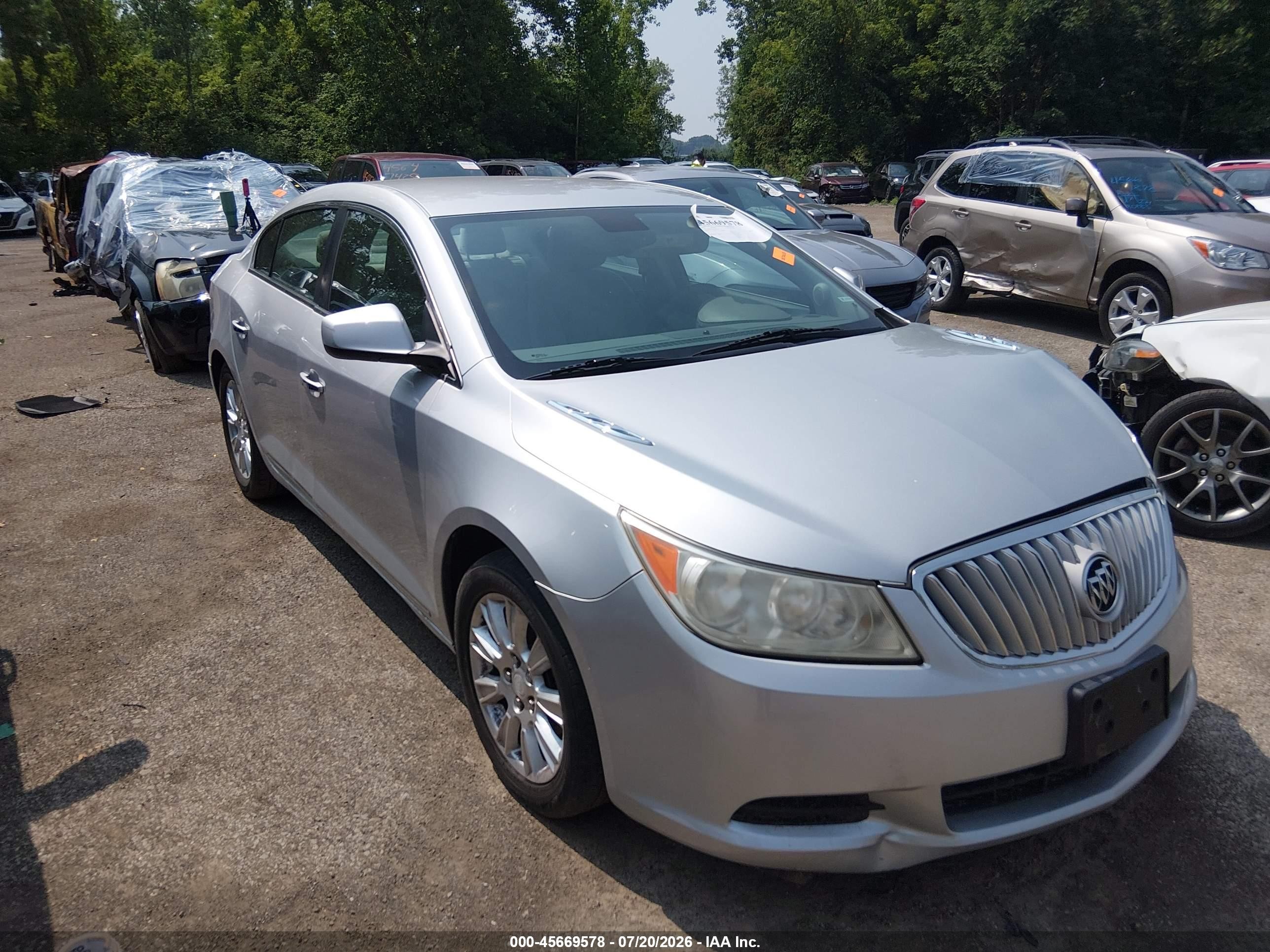 2012 Buick Lacrosse Convenience Group Silver vin: 1G4GB5GR4CF293117