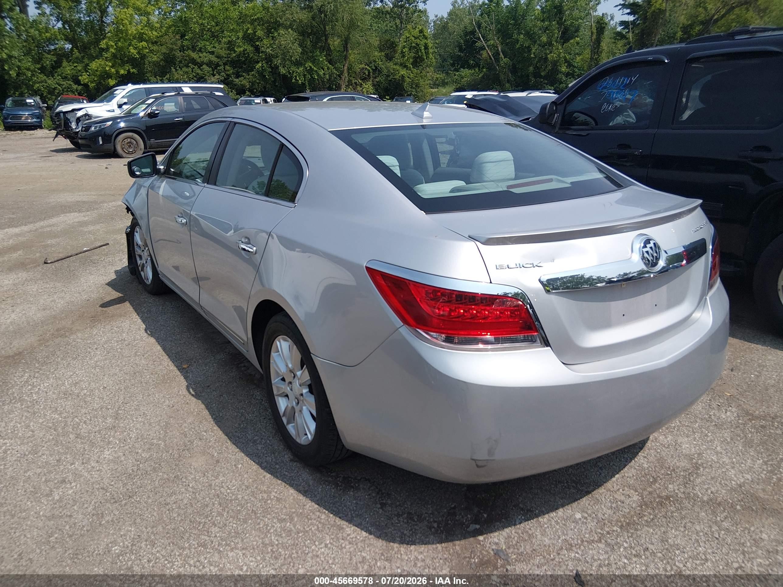 2012 Buick Lacrosse Convenience Group Silver vin: 1G4GB5GR4CF293117