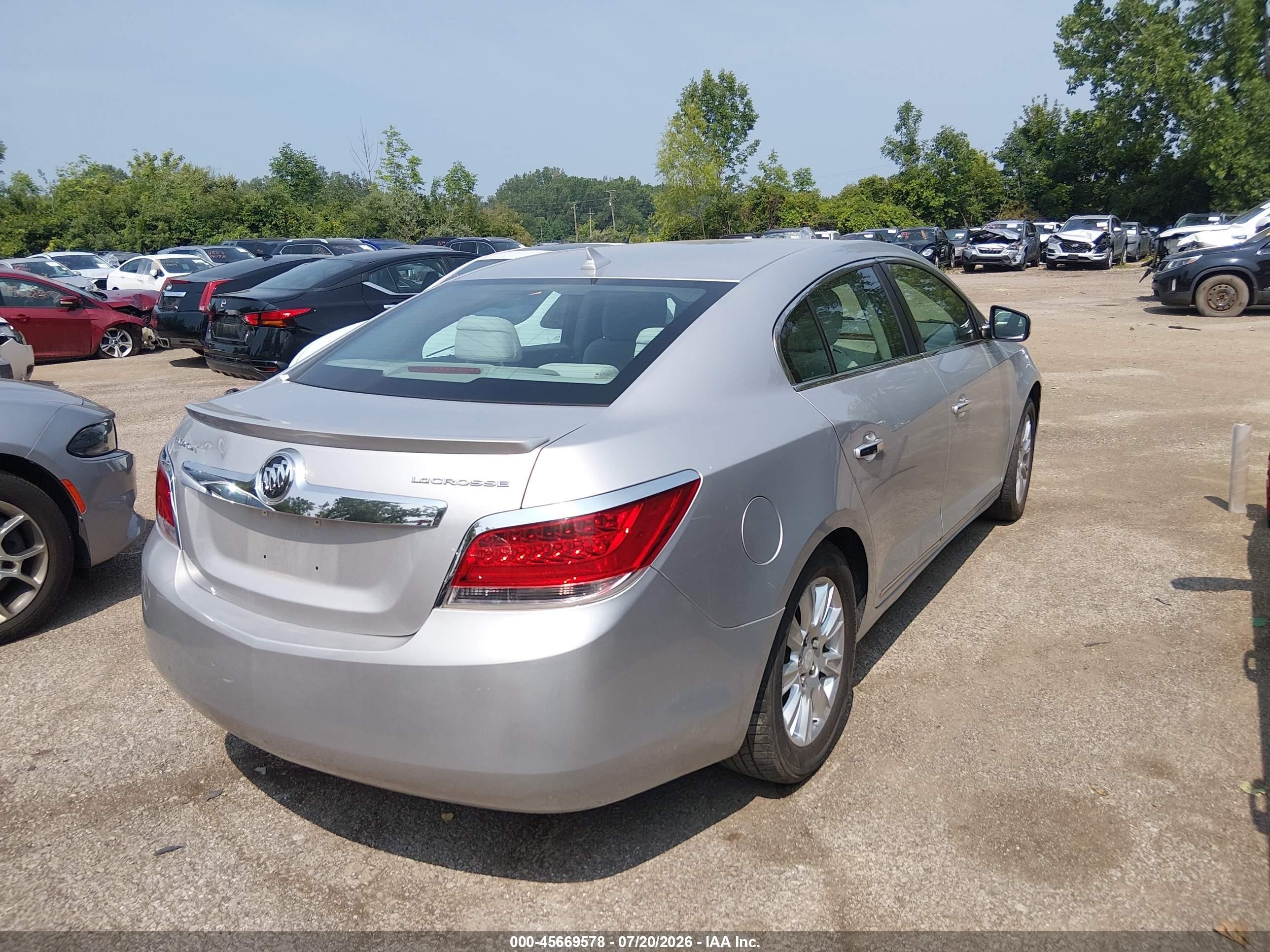 2012 Buick Lacrosse Convenience Group Silver vin: 1G4GB5GR4CF293117