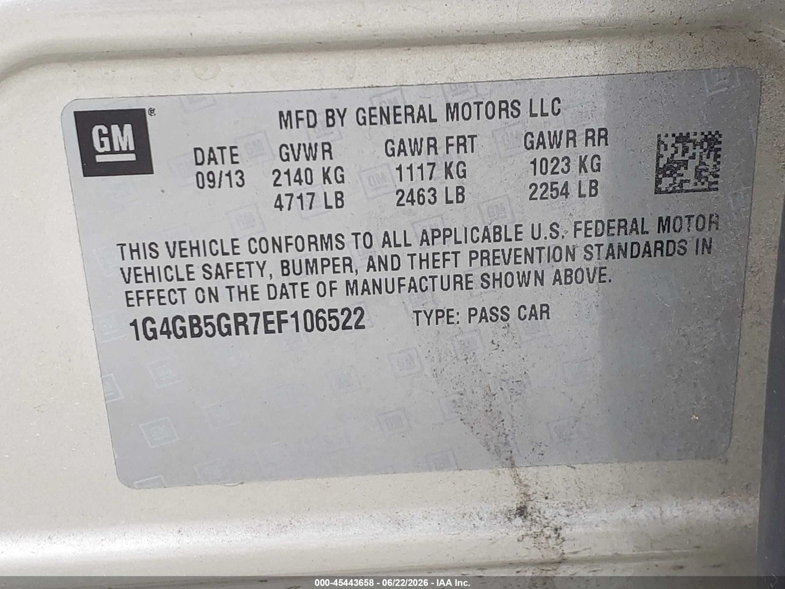 2014 Buick Lacrosse Leather Group Beige vin: 1G4GB5GR7EF106522