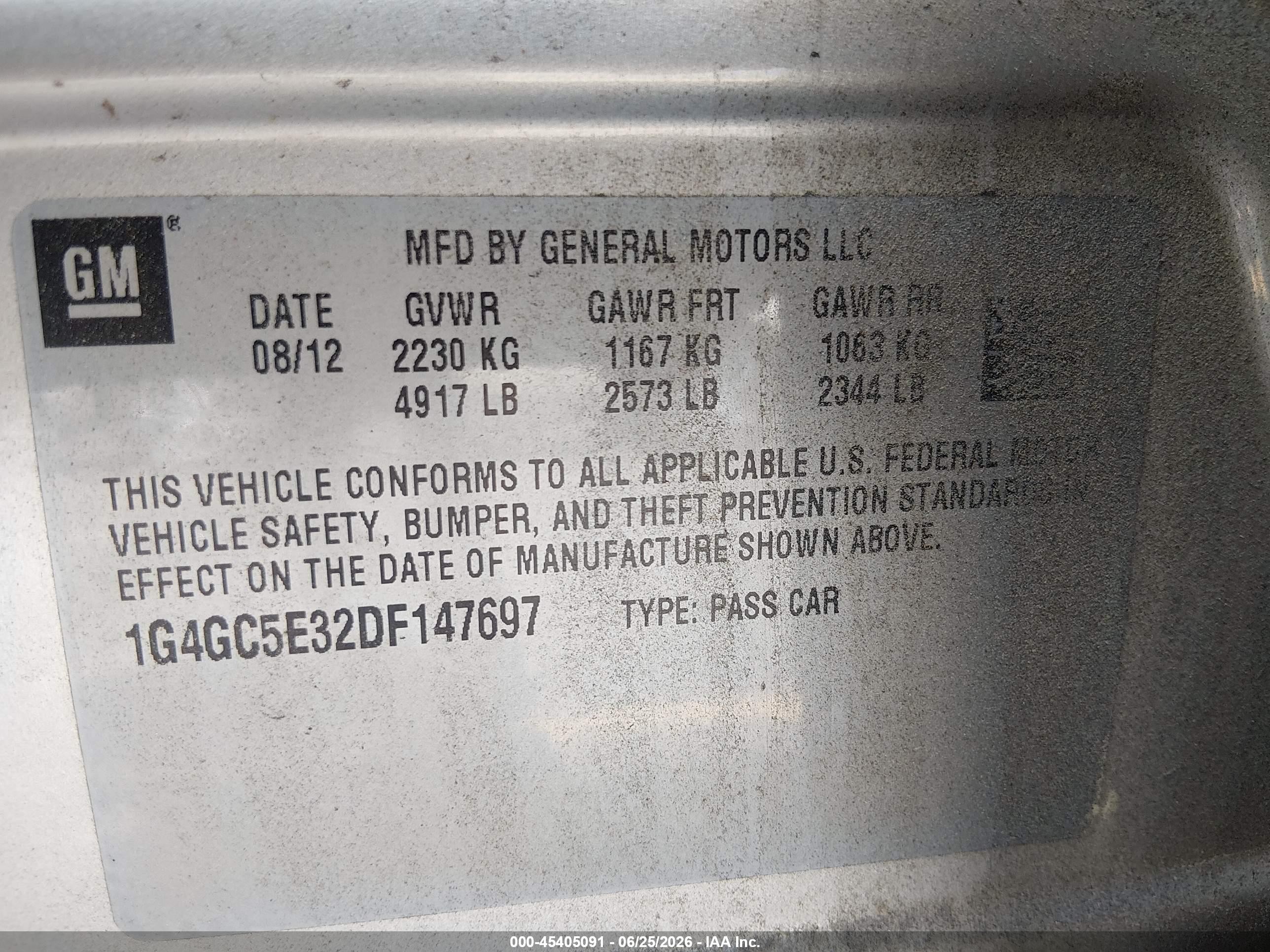 2013 Buick Lacrosse Leather Group Tan vin: 1G4GC5E32DF147697