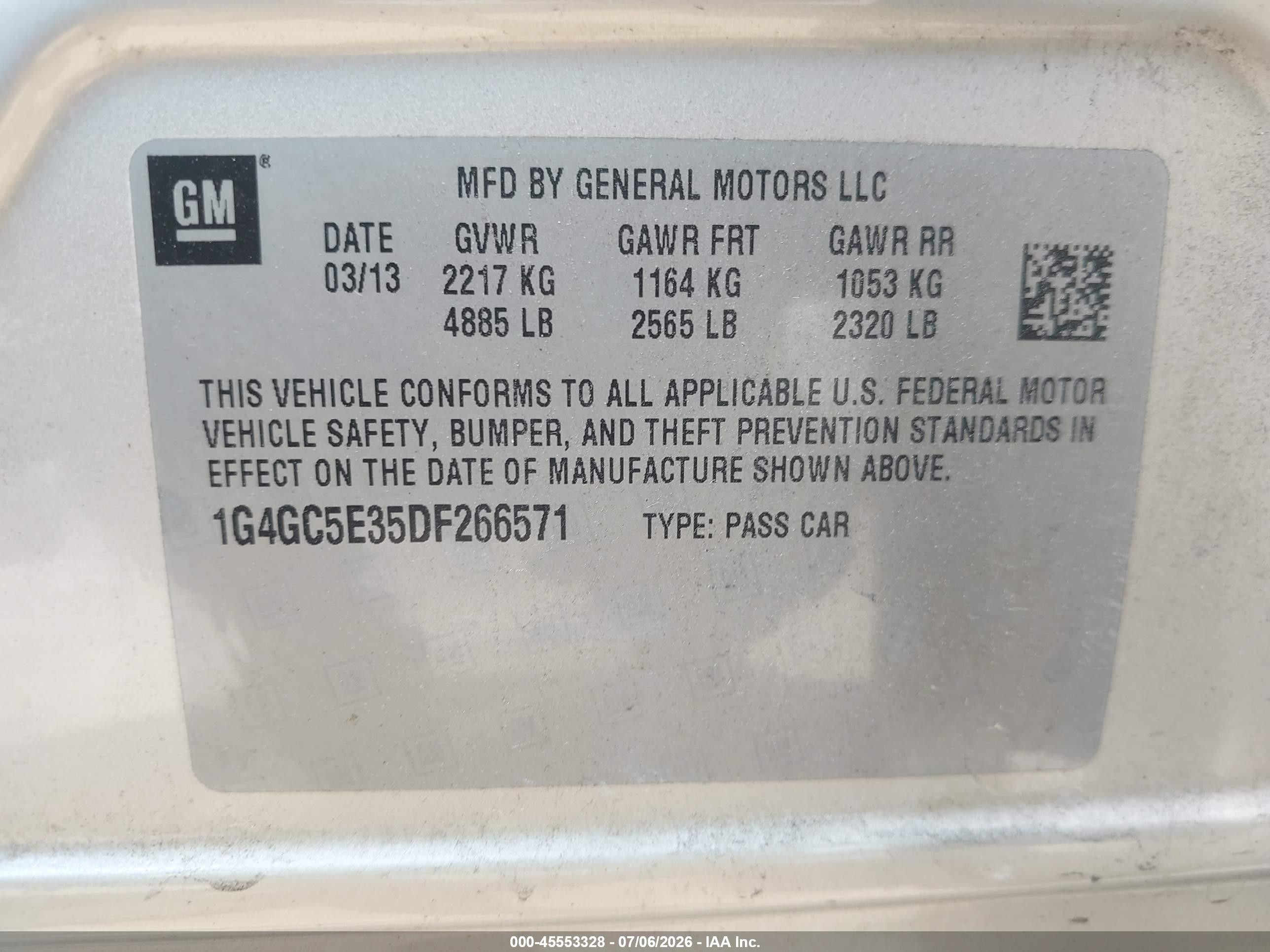 2013 Buick Lacrosse Leather Group Tan vin: 1G4GC5E35DF266571