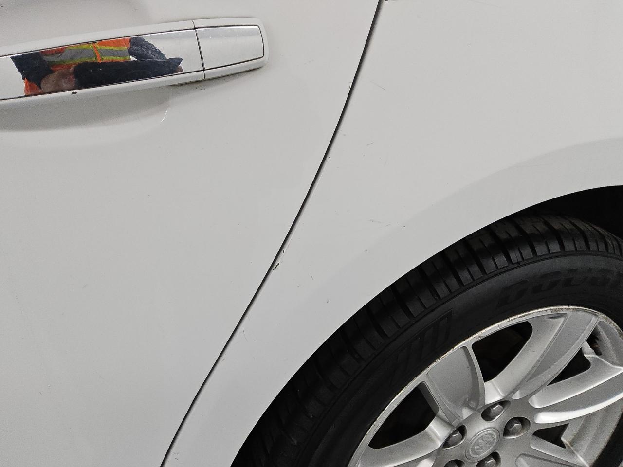 2013 Buick Lacrosse White vin: 1G4GC5E36DF162428 Damage: Left Qtr Panel, Heavy Scratch, 1 To 2 Inches