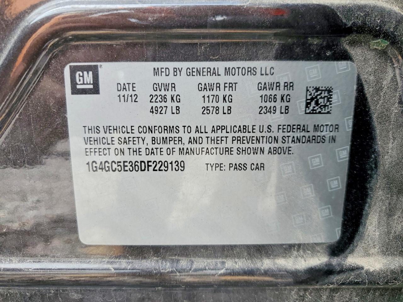 2013 Buick Lacrosse Brown vin: 1G4GC5E36DF229139