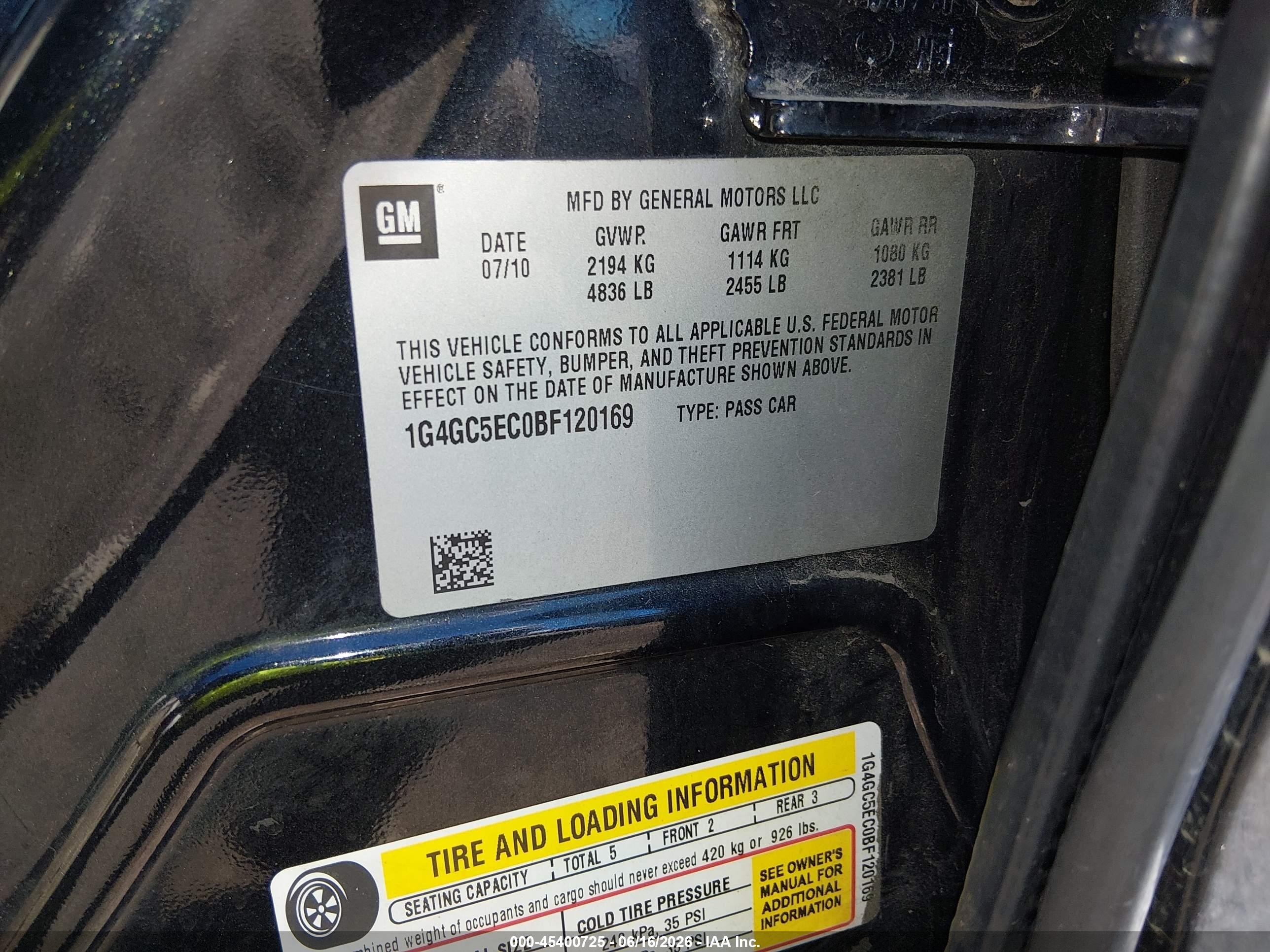 2011 Buick Lacrosse Cxl Черный vin: 1G4GC5EC0BF120169
