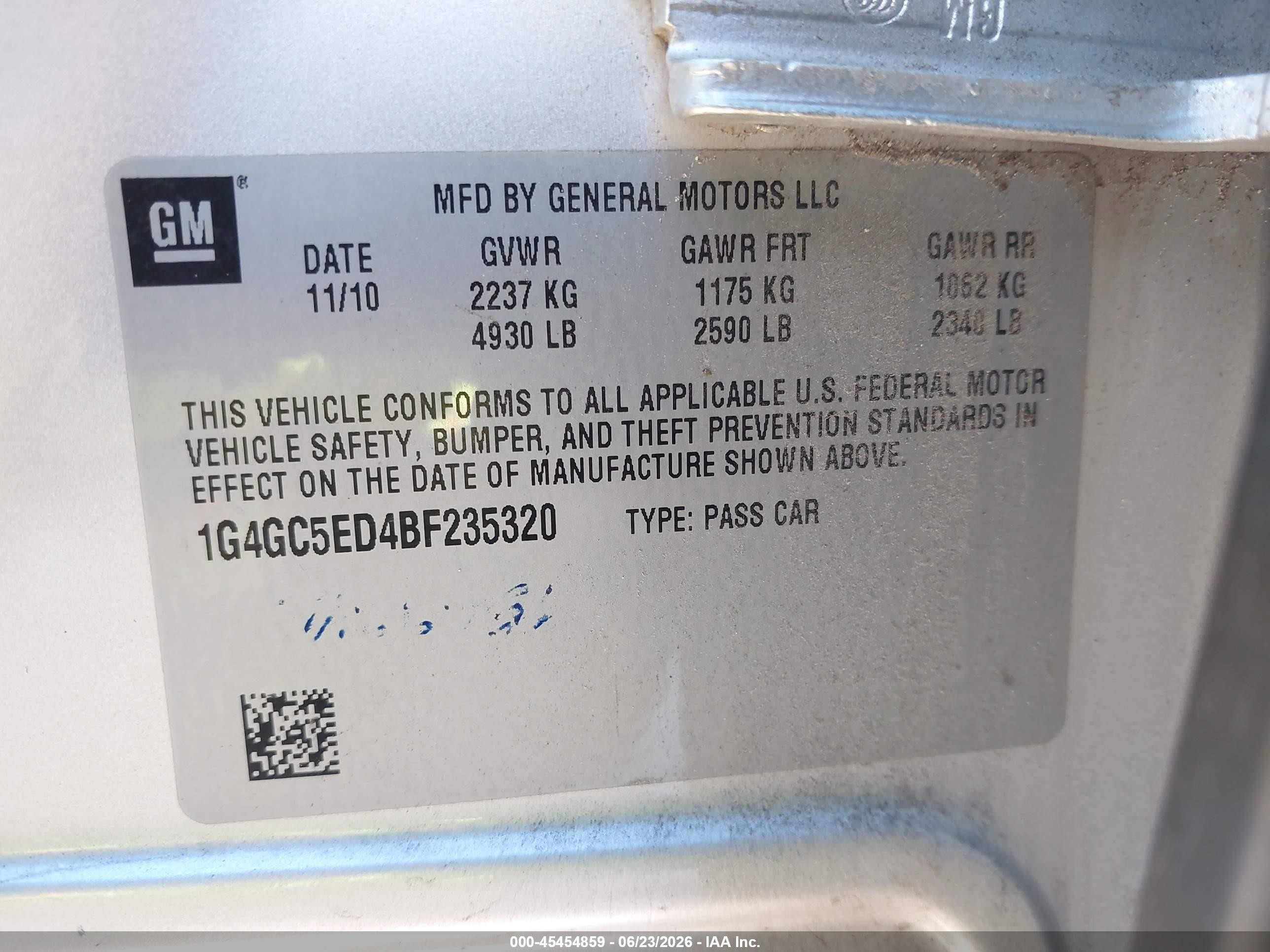 2011 Buick Lacrosse Cxl Silver vin: 1G4GC5ED4BF235320