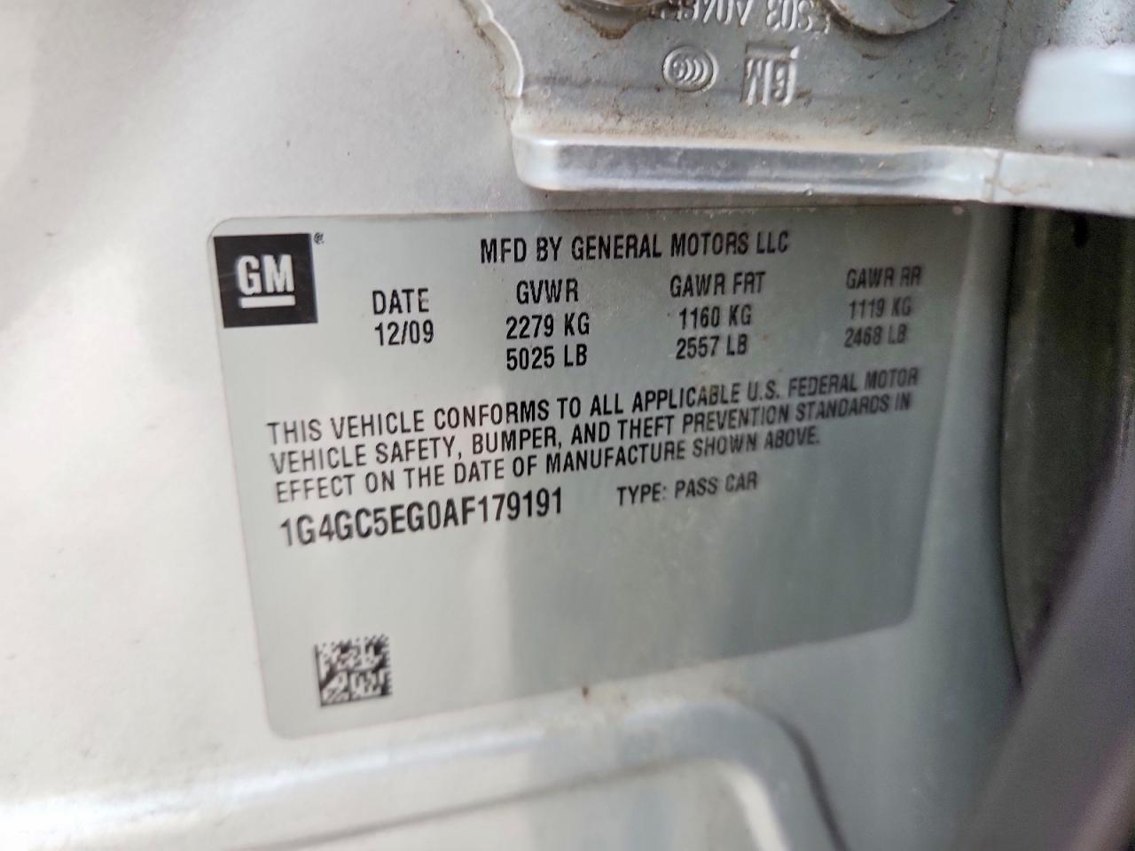 2010 Buick Lacrosse Cxl Silver vin: 1G4GC5EG0AF179191