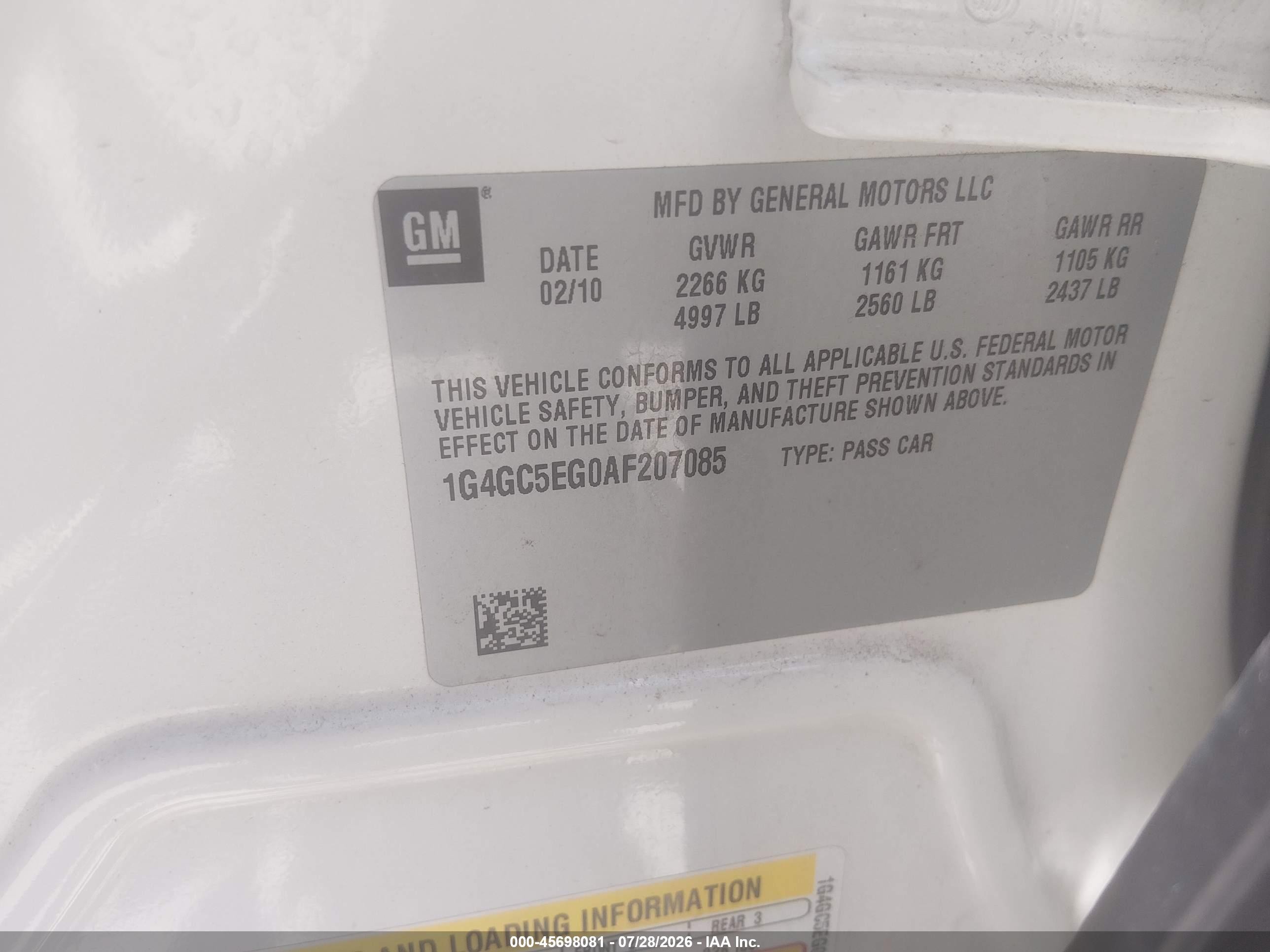 2010 Buick Lacrosse Cxl Cream vin: 1G4GC5EG0AF207085