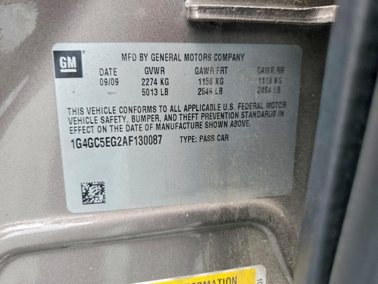 2010 Buick Lacrosse Cxl Tan vin: 1G4GC5EG2AF130087