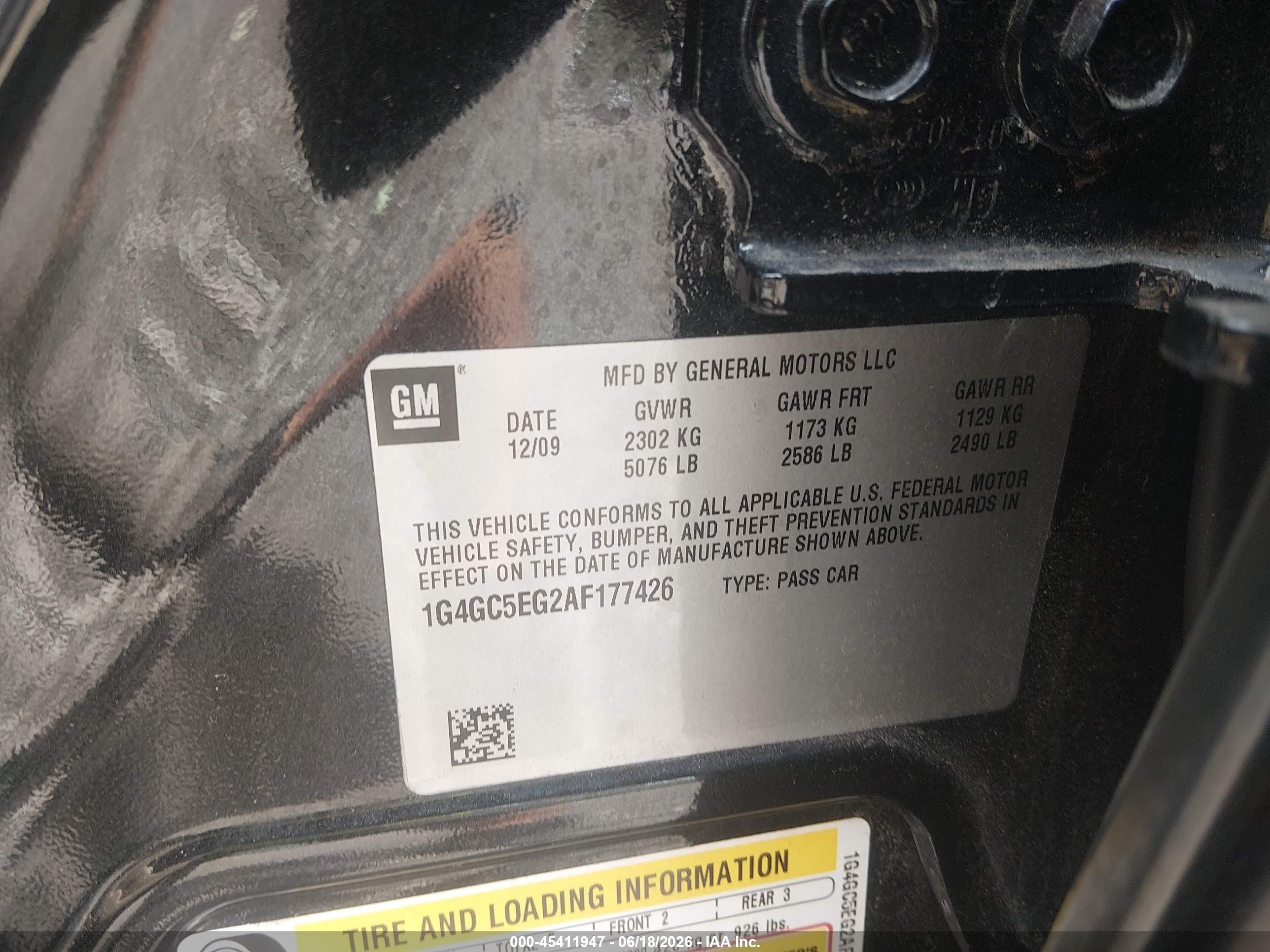 2010 Buick Lacrosse Cxl Black vin: 1G4GC5EG2AF177426