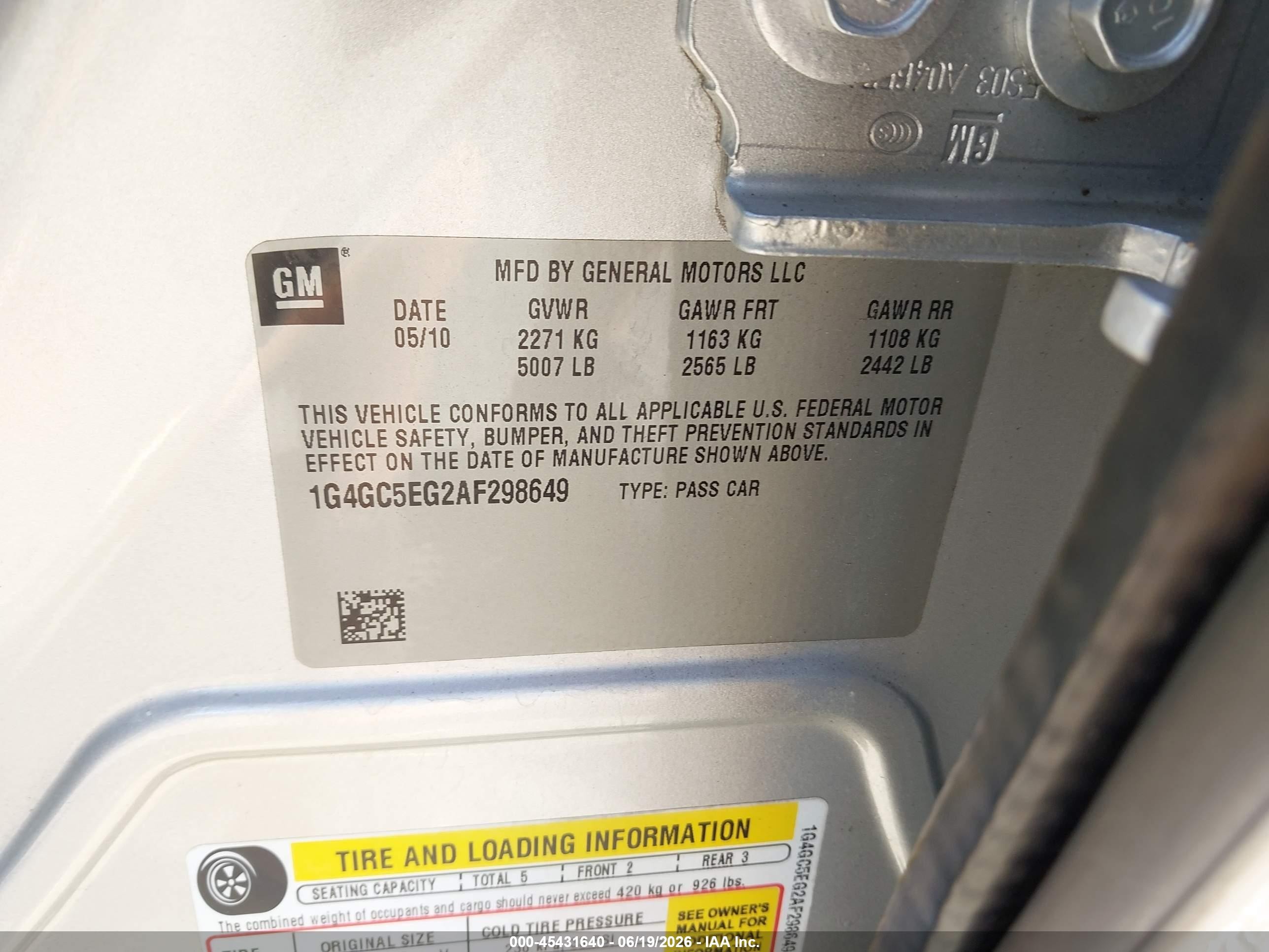 2010 Buick Lacrosse Cxl Silver vin: 1G4GC5EG2AF298649