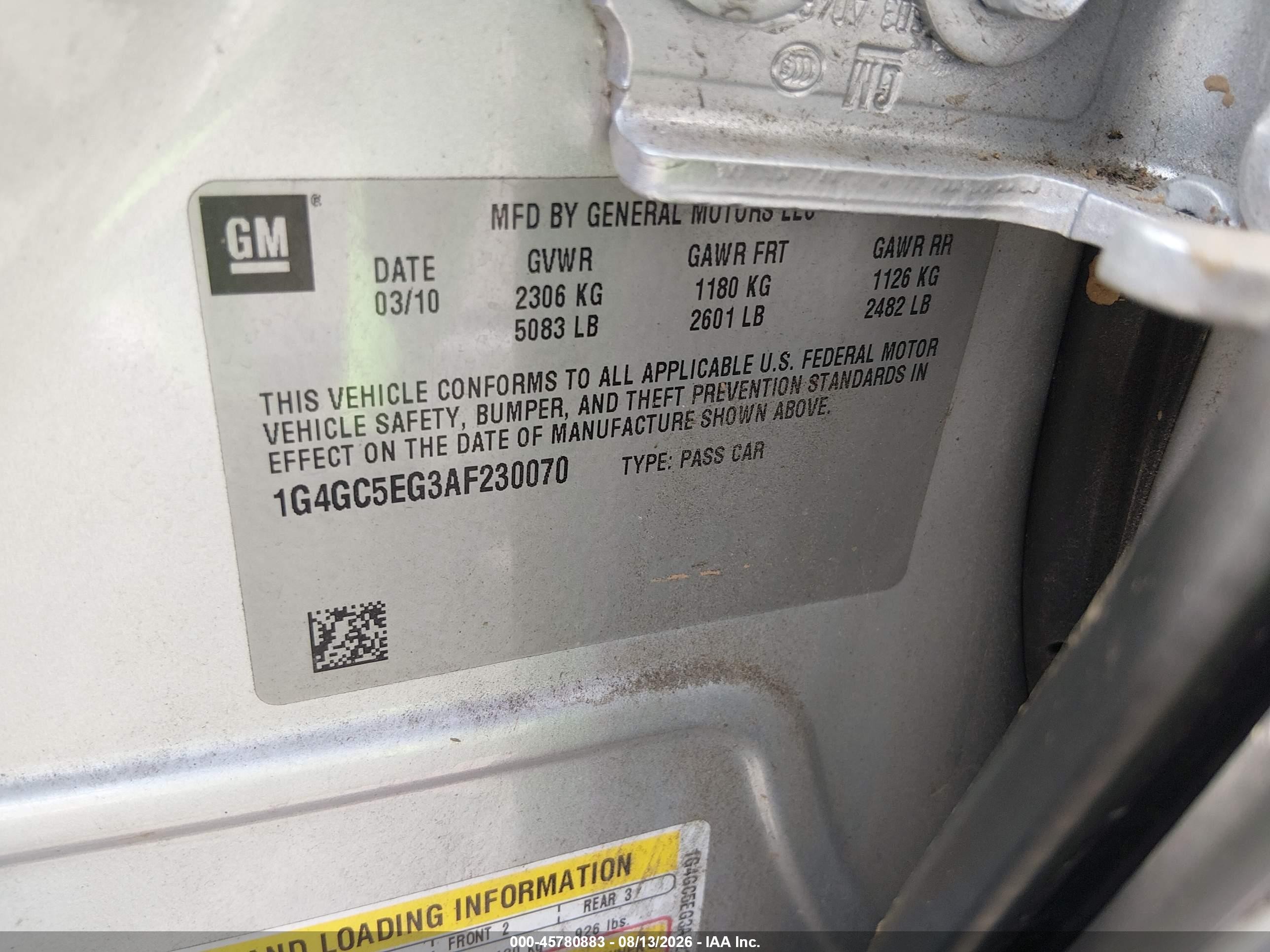 2010 Buick Lacrosse Cxl Silver vin: 1G4GC5EG3AF230070