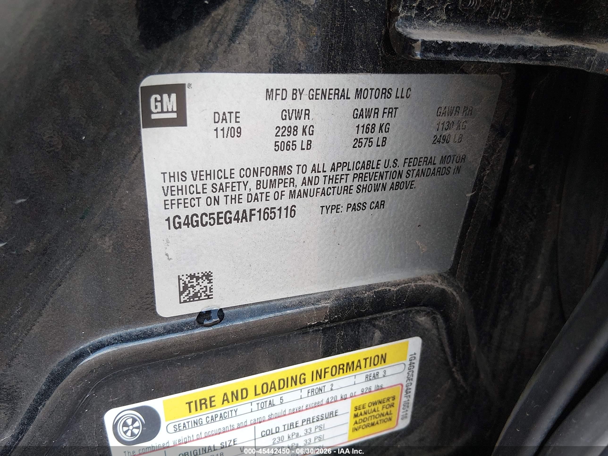 2010 Buick Lacrosse Cxl Black vin: 1G4GC5EG4AF165116