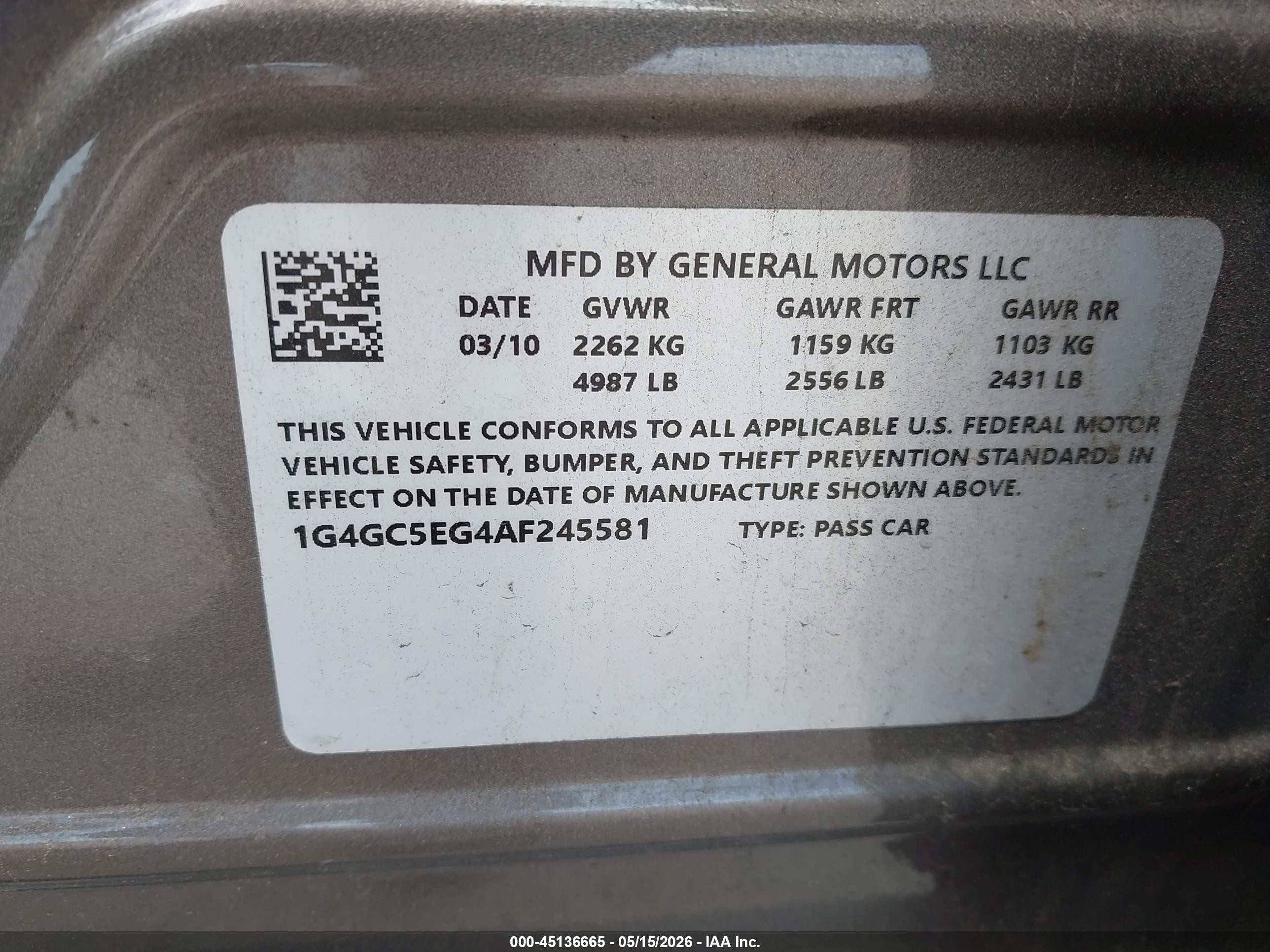 2010 Buick Lacrosse Cxl Beige vin: 1G4GC5EG4AF245581