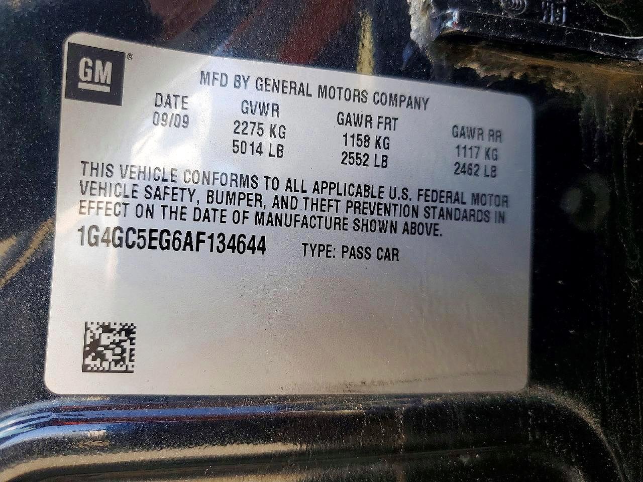 2010 Buick Lacrosse Cxl Black vin: 1G4GC5EG6AF134644