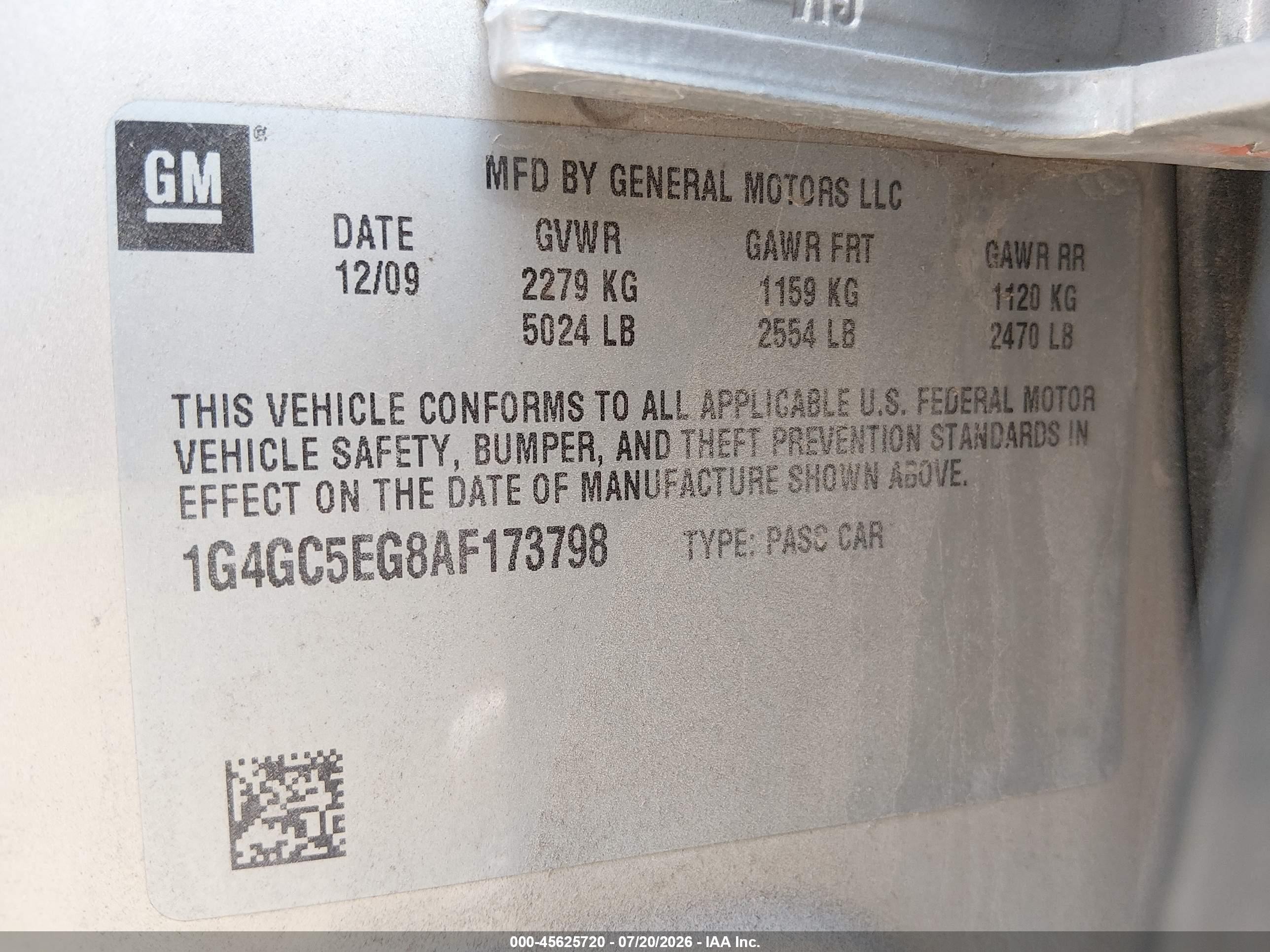 2010 Buick Lacrosse Cxl Champagne vin: 1G4GC5EG8AF173798