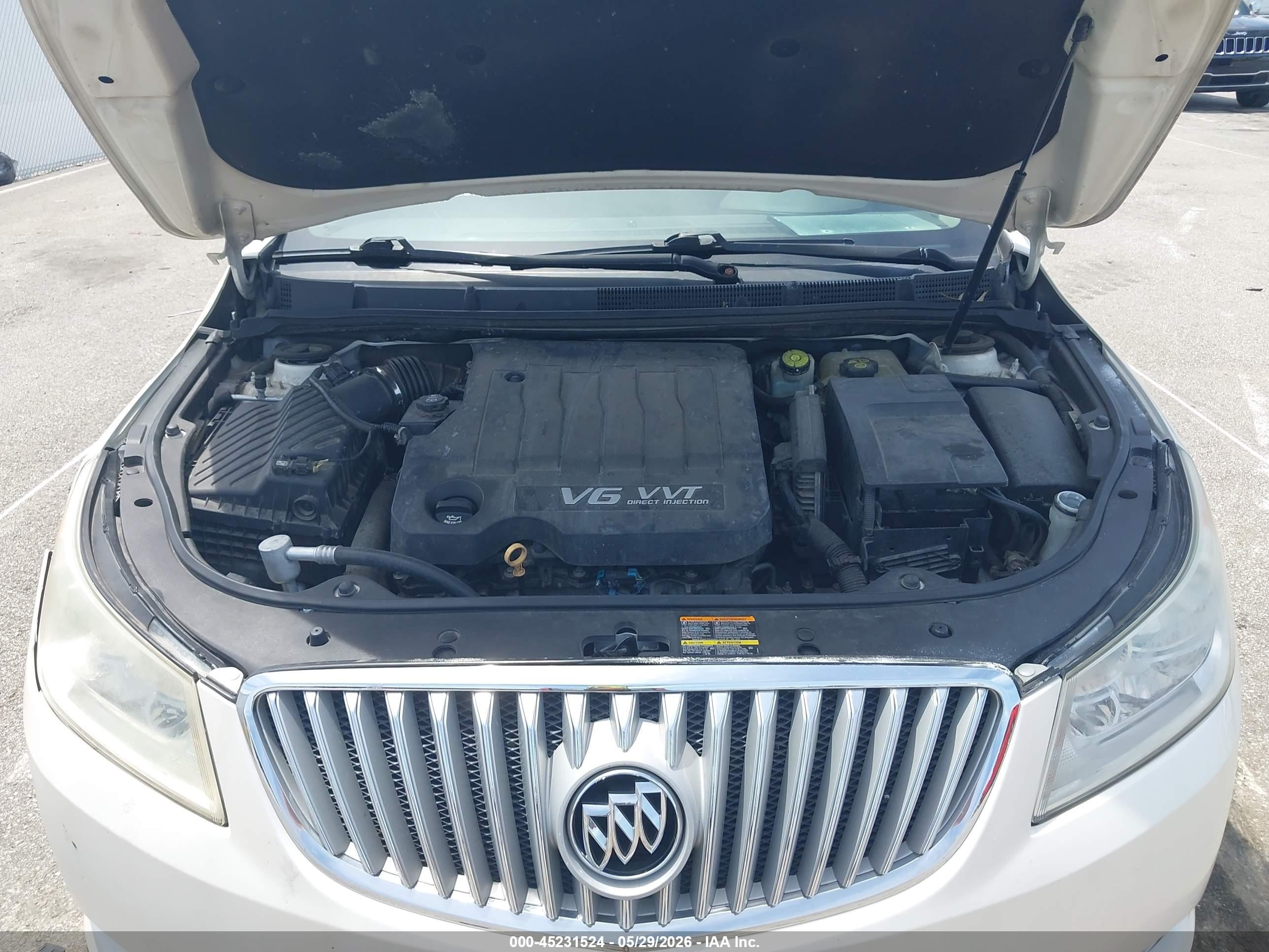 2010 Buick Lacrosse Cxl White vin: 1G4GC5EG8AF276722