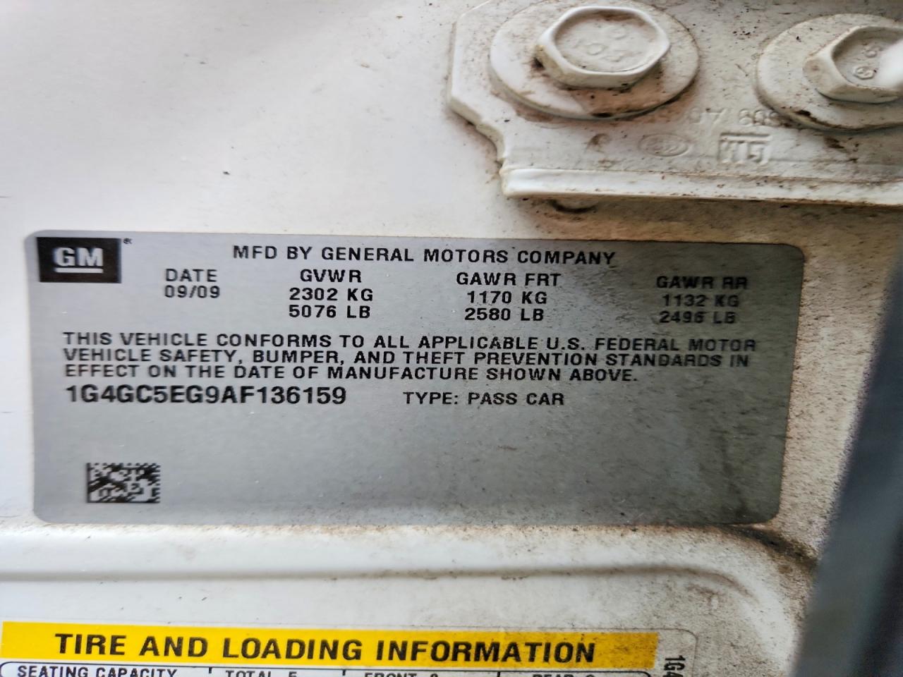 2010 Buick Lacrosse Cxl White vin: 1G4GC5EG9AF136159
