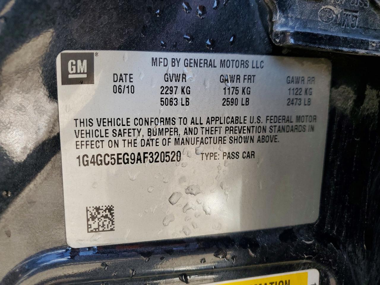 2010 Buick Lacrosse Cxl Black vin: 1G4GC5EG9AF320520