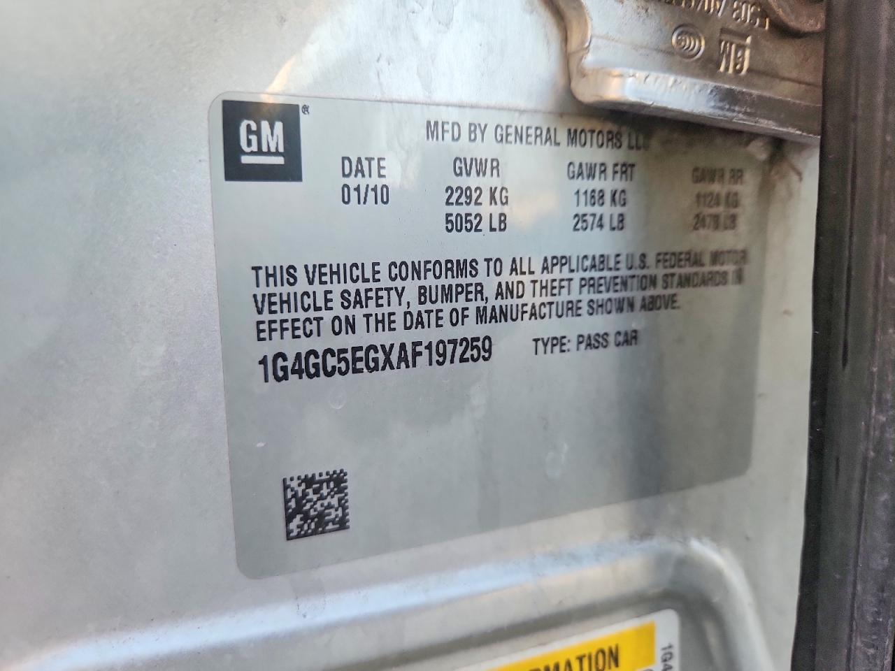 2010 Buick Lacrosse Cxl Silver vin: 1G4GC5EGXAF197259