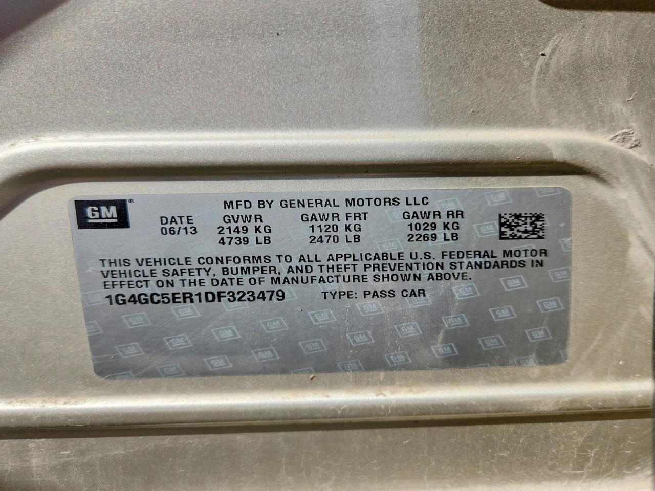 2013 Buick Lacrosse Cream vin: 1G4GC5ER1DF323479
