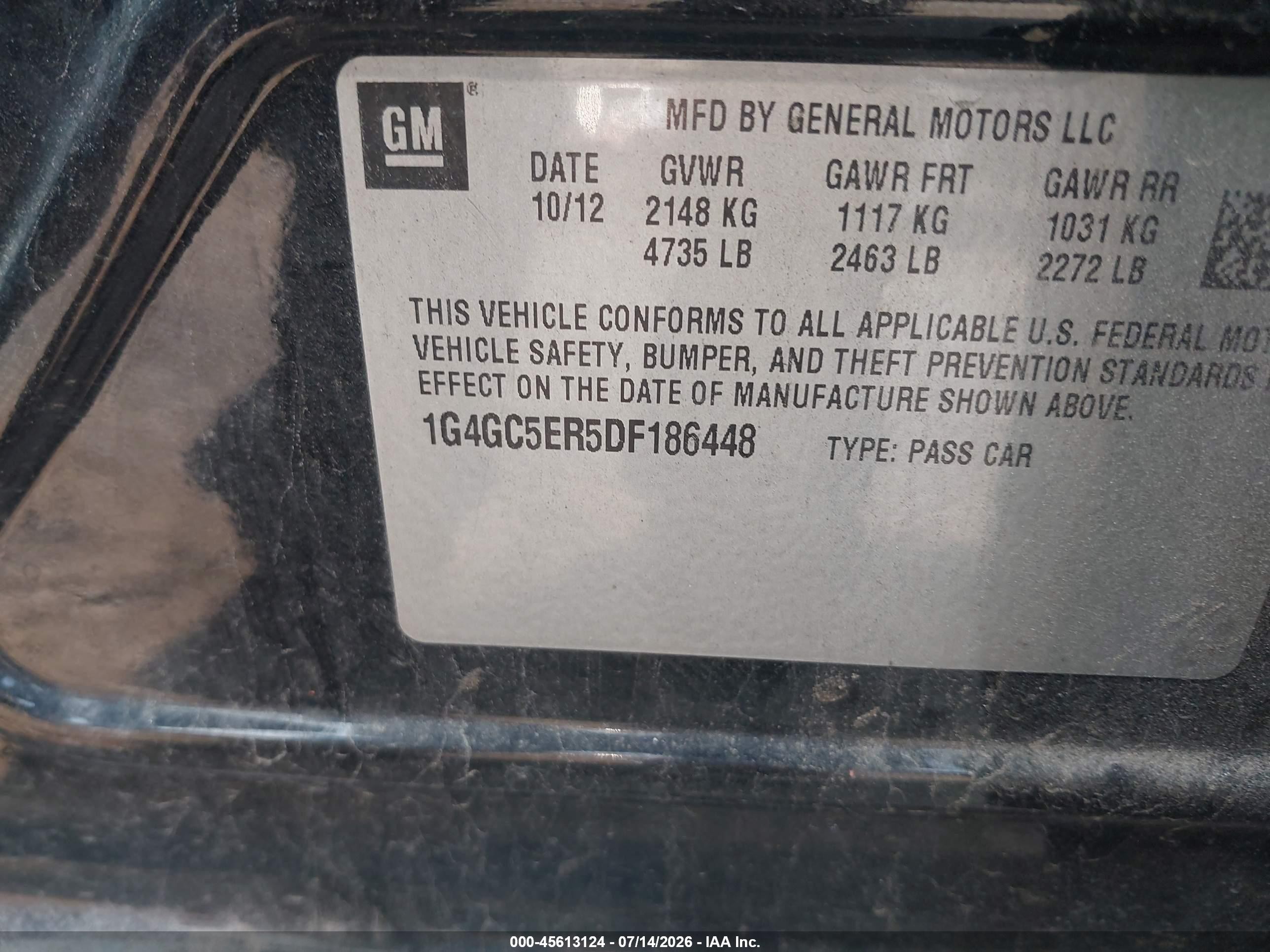 2013 Buick Lacrosse Leather Group Black vin: 1G4GC5ER5DF186448