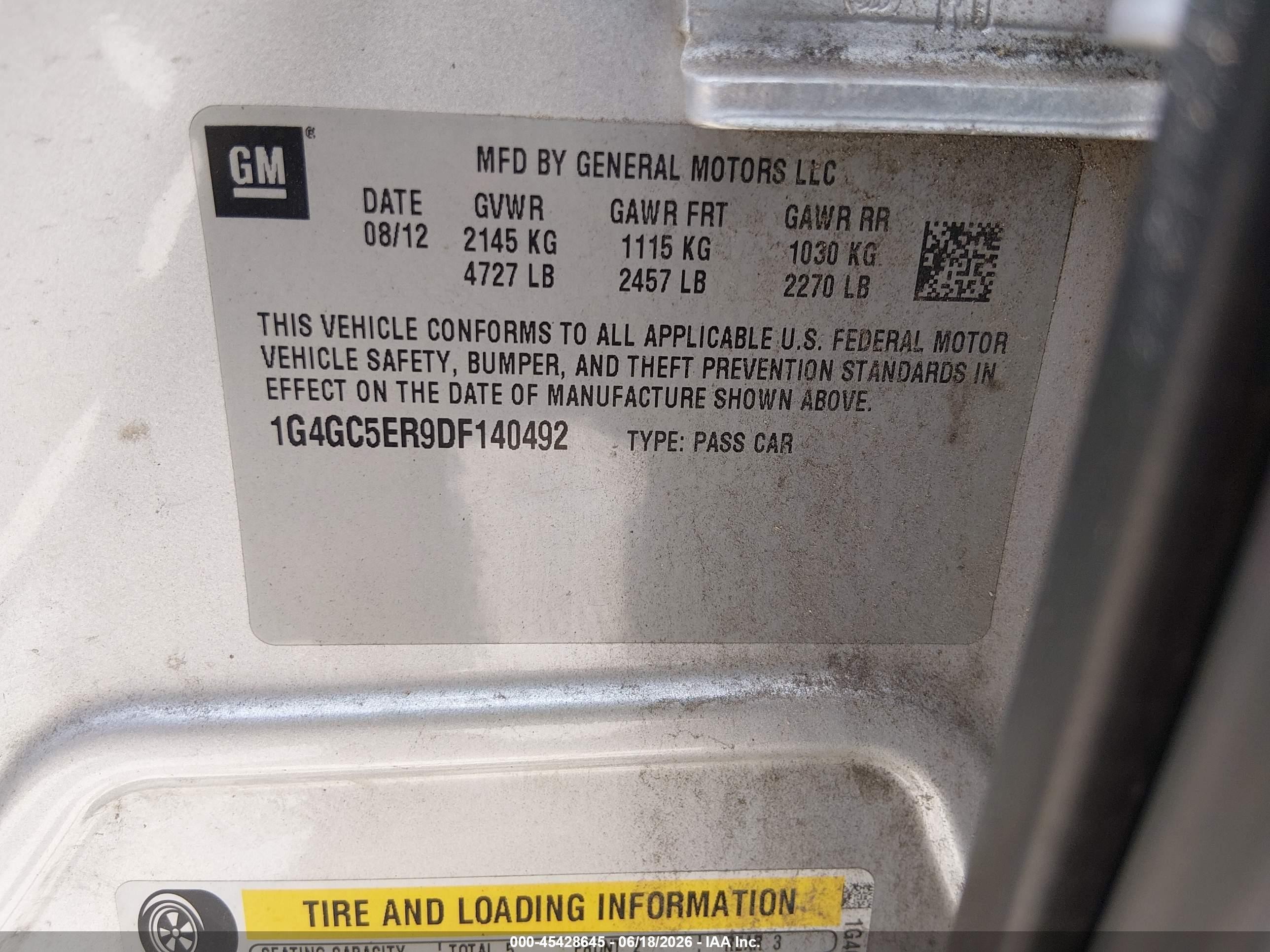 2013 Buick Lacrosse Leather Group Silver vin: 1G4GC5ER9DF140492