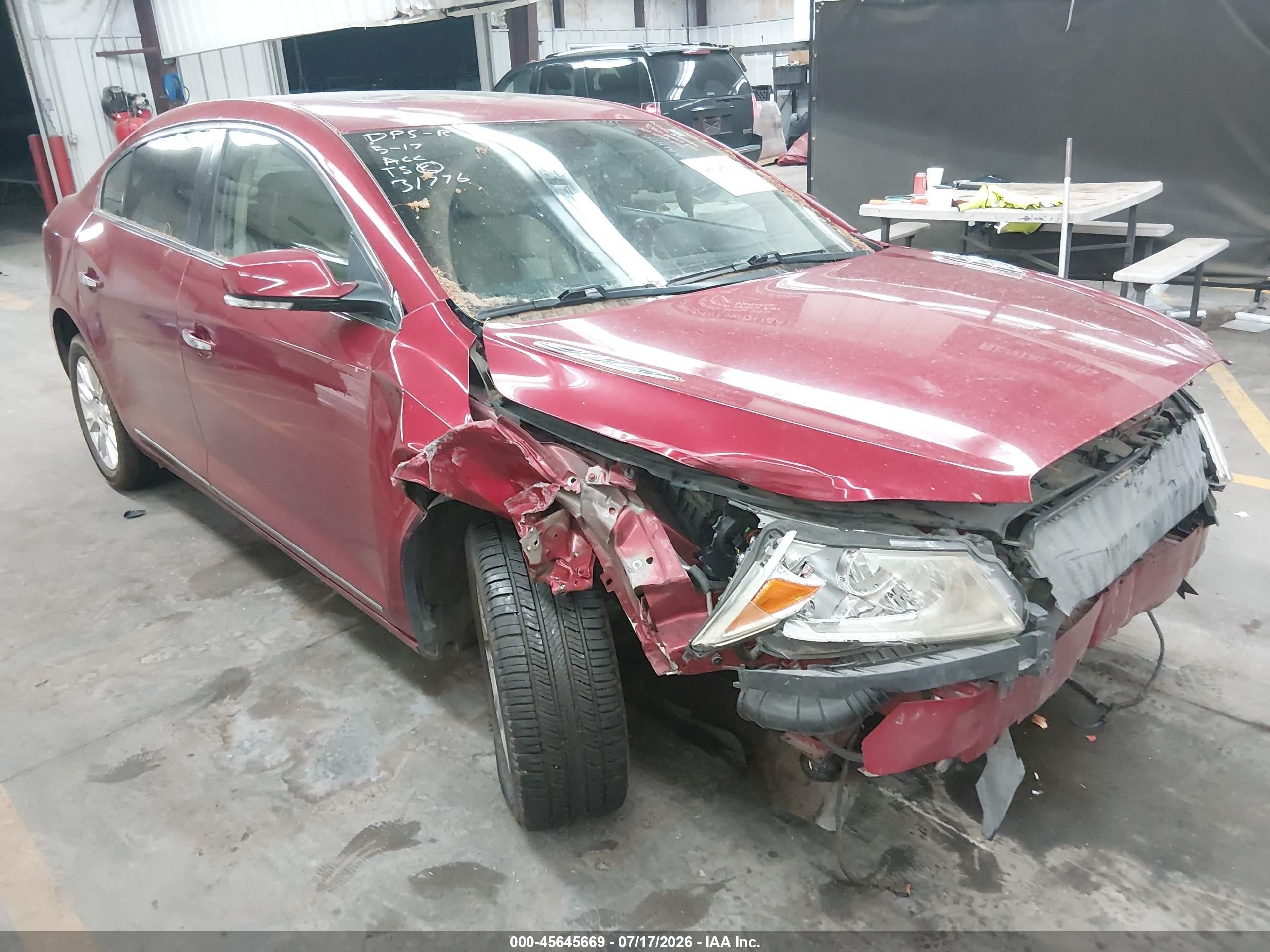 2013 Buick Lacrosse Leather Group Red vin: 1G4GC5ERXDF329233
