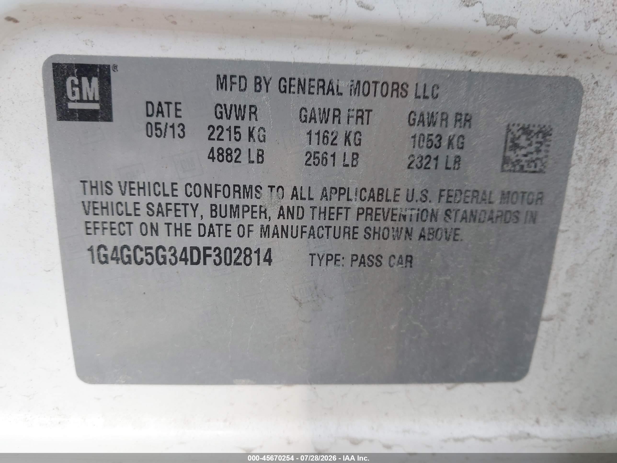 2013 Buick Lacrosse Leather Group Cream vin: 1G4GC5G34DF302814