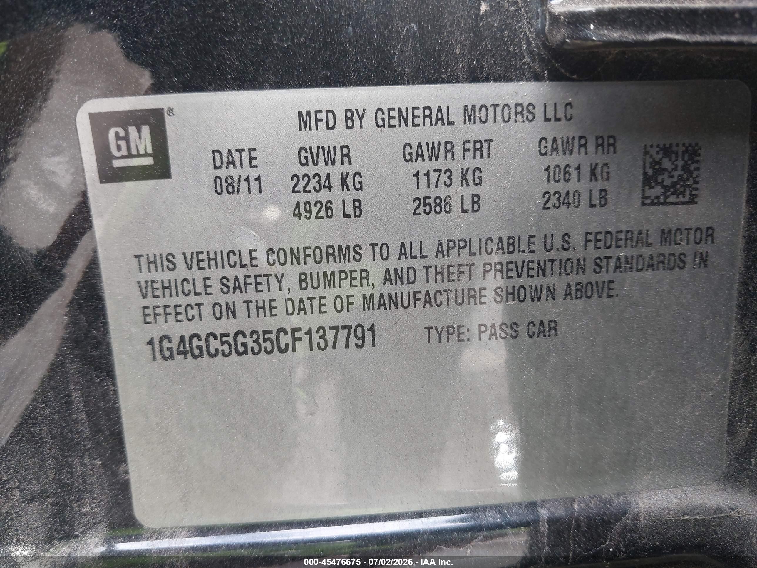 2012 Buick Lacrosse Leather Group Черный vin: 1G4GC5G35CF137791