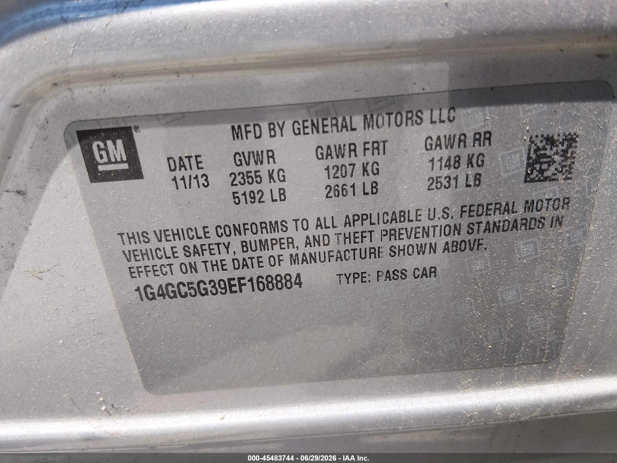 2014 Buick Lacrosse Leather Group Silver vin: 1G4GC5G39EF168884