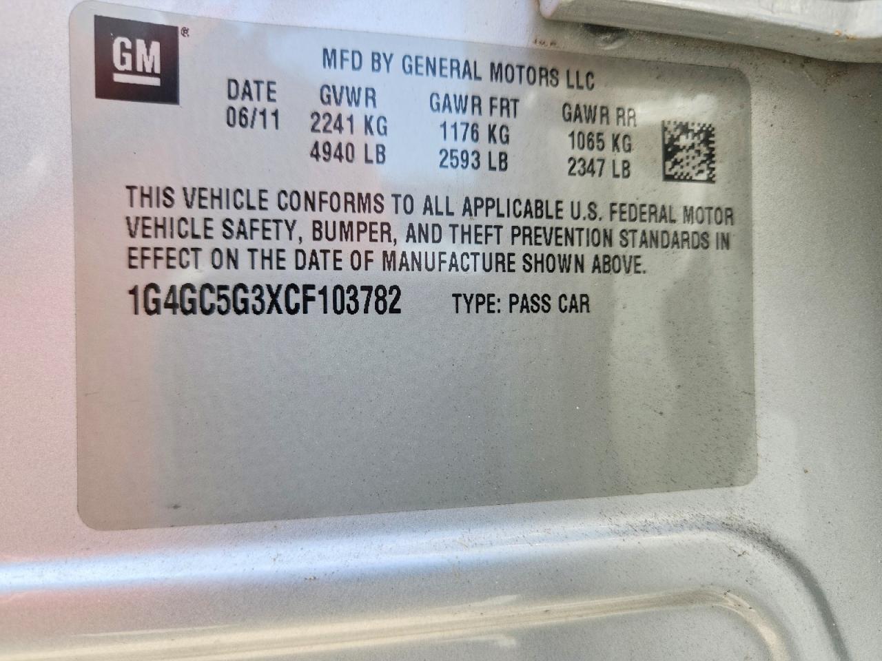 2012 Buick Lacrosse Silver vin: 1G4GC5G3XCF103782