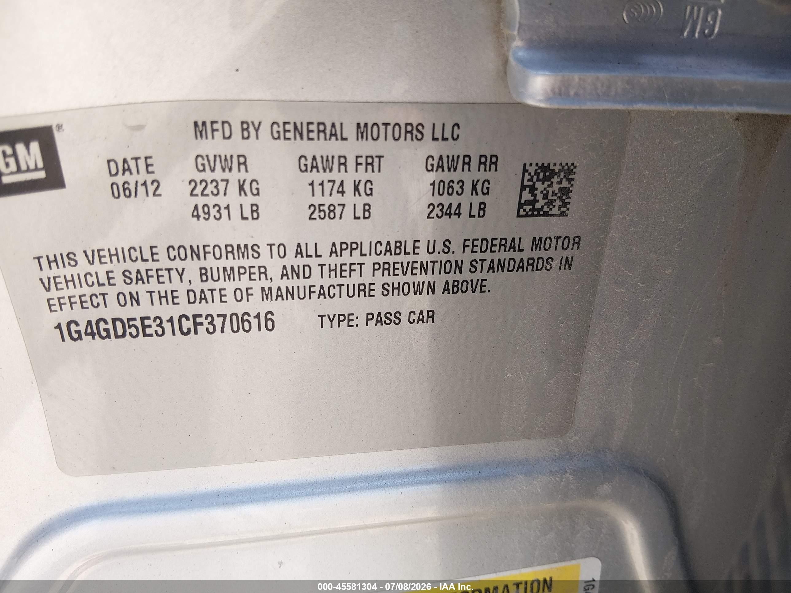 2012 Buick Lacrosse Premium 1 Group Silver vin: 1G4GD5E31CF370616
