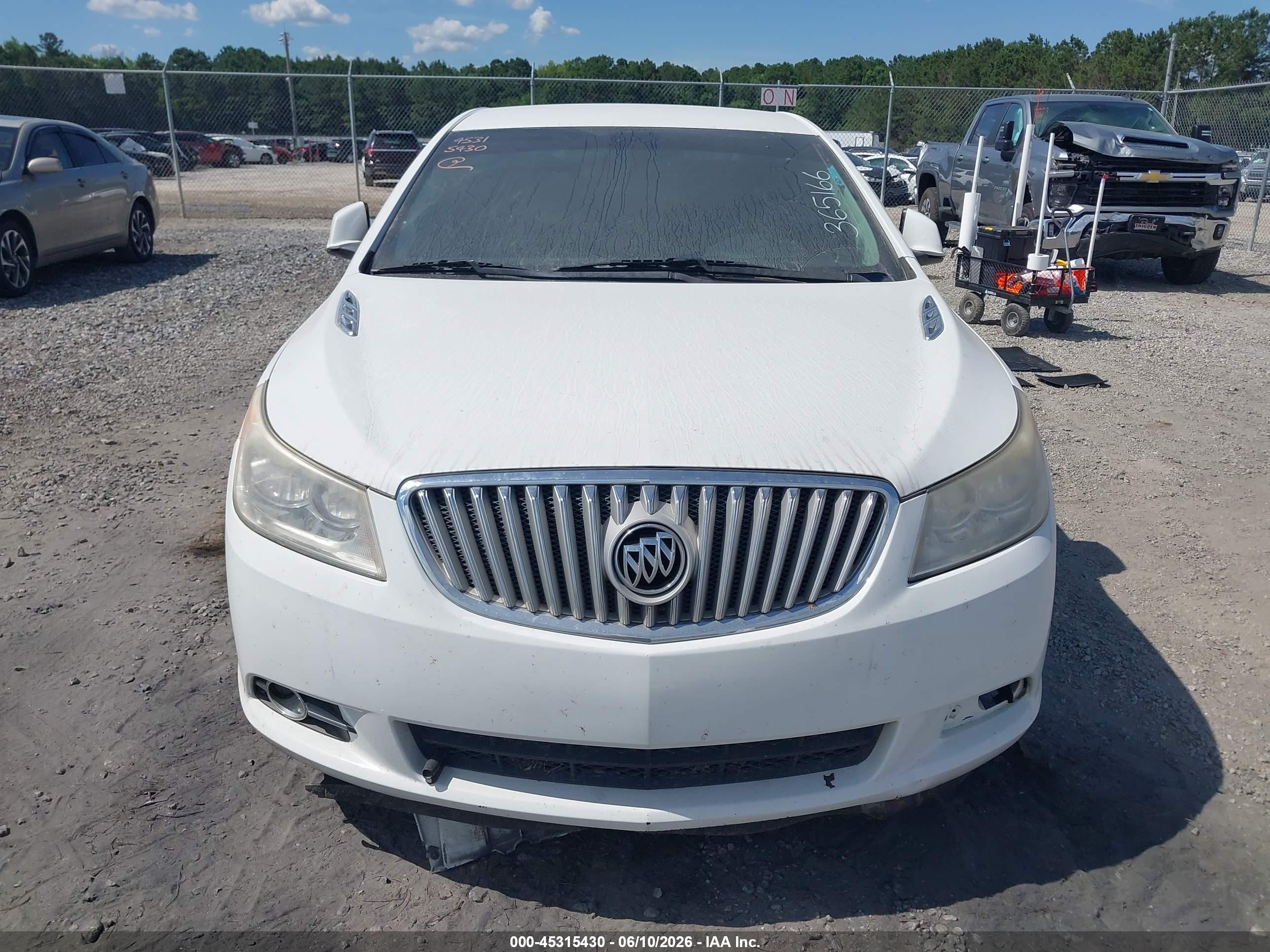 2012 Buick Lacrosse Premium 1 Group White vin: 1G4GD5E34CF365166