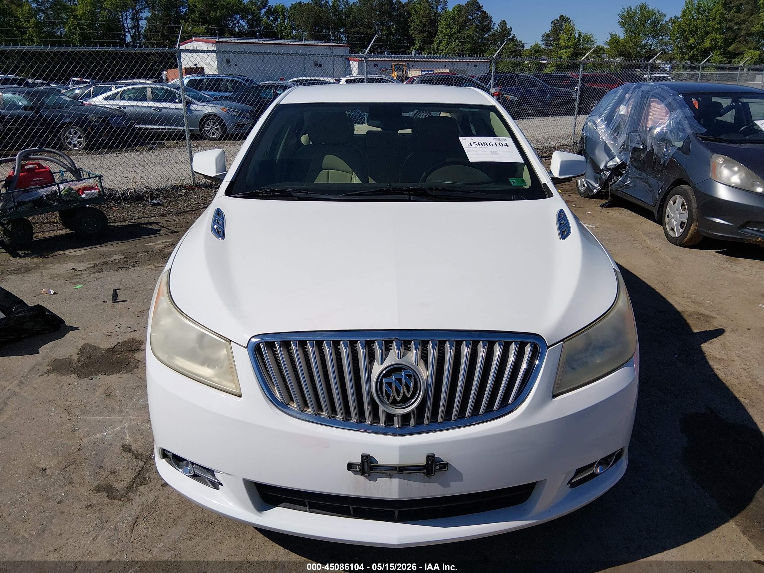 2012 Buick Lacrosse Premium 1 Group White vin: 1G4GD5E35CF153487