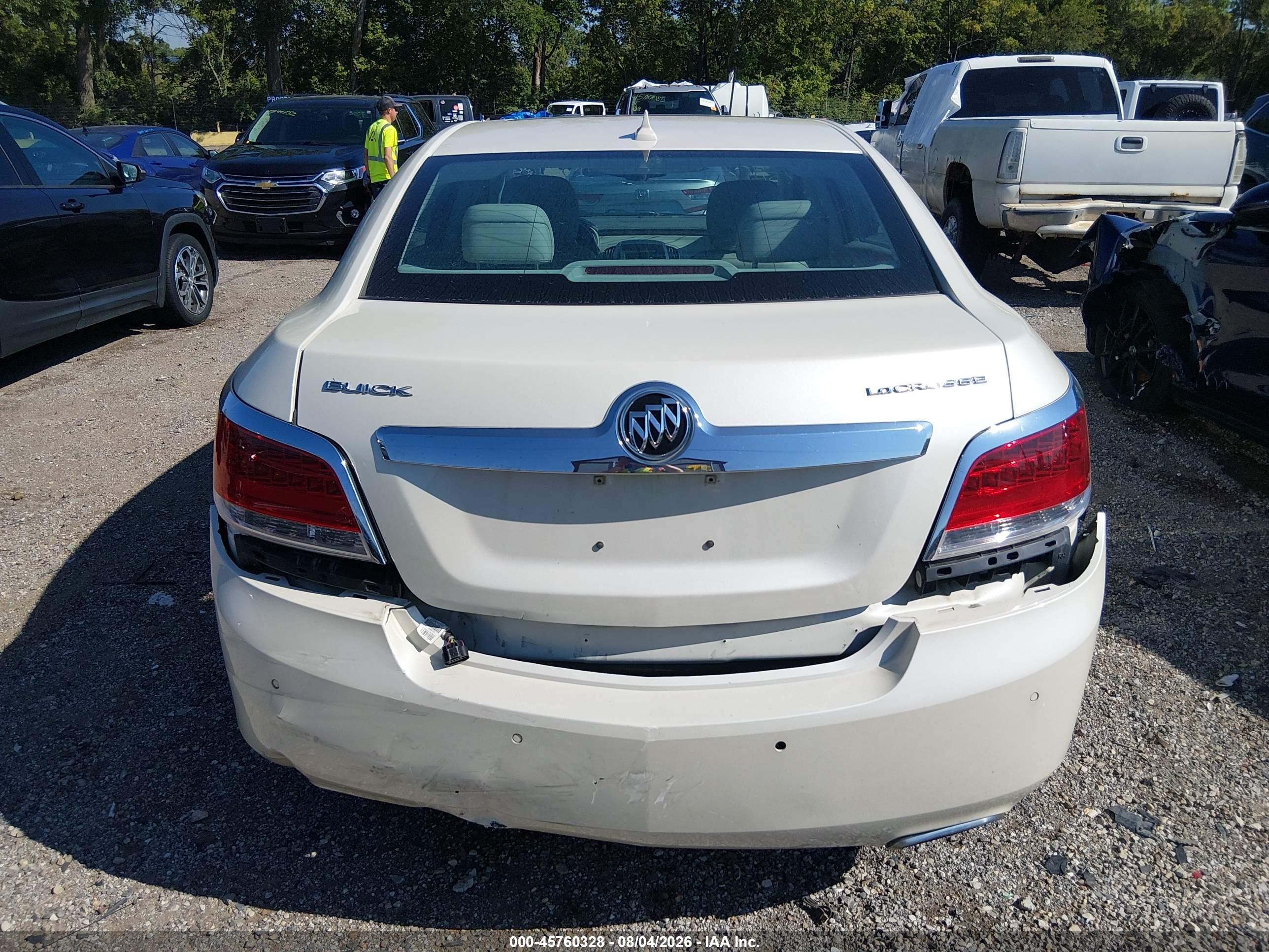 2012 Buick Lacrosse Premium 1 Group White vin: 1G4GD5E38CF137879