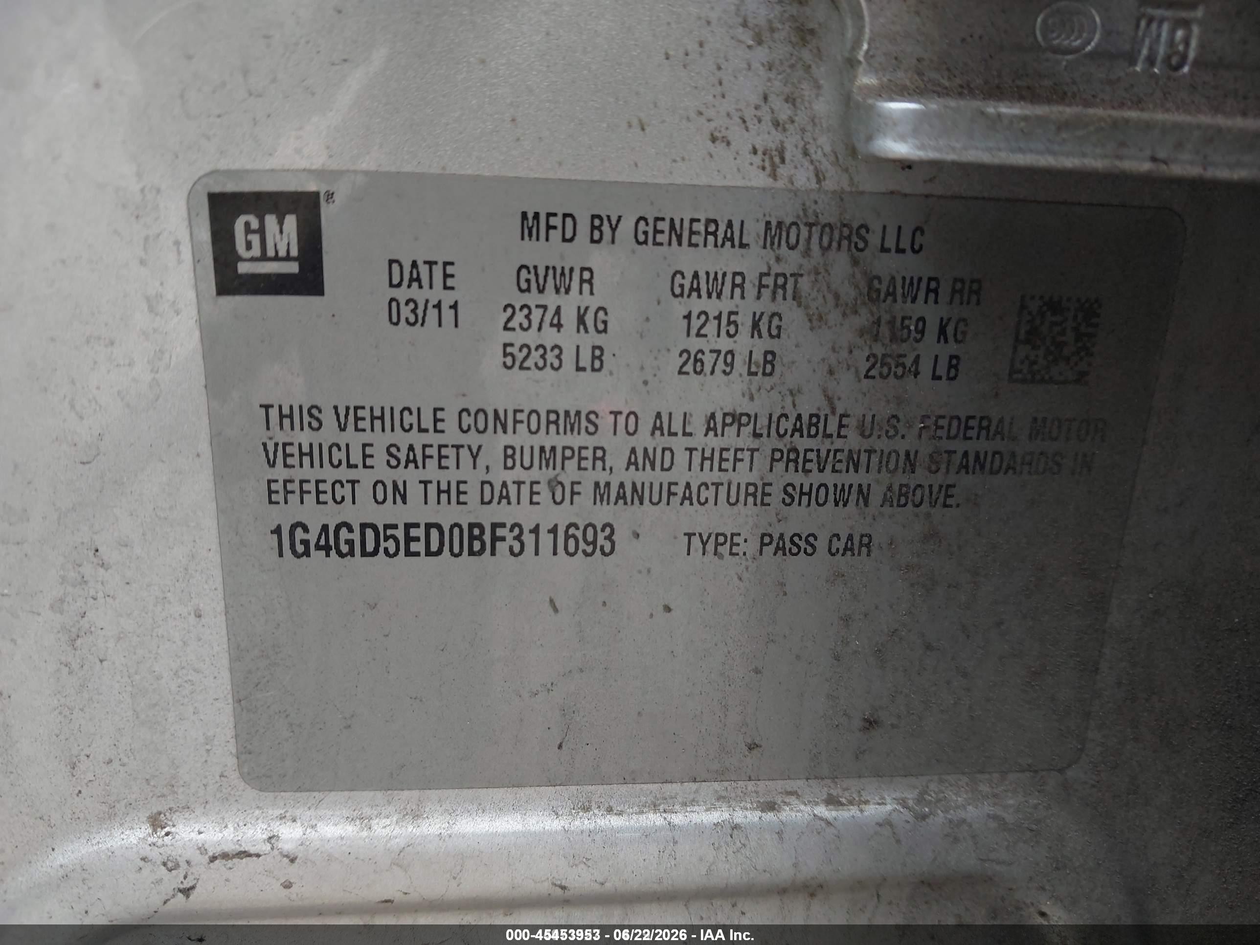 2011 Buick Lacrosse Cxl Серебряный vin: 1G4GD5ED0BF311693