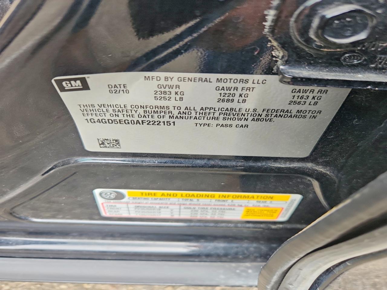2010 Buick Lacrosse Cxl Black vin: 1G4GD5EG0AF222151