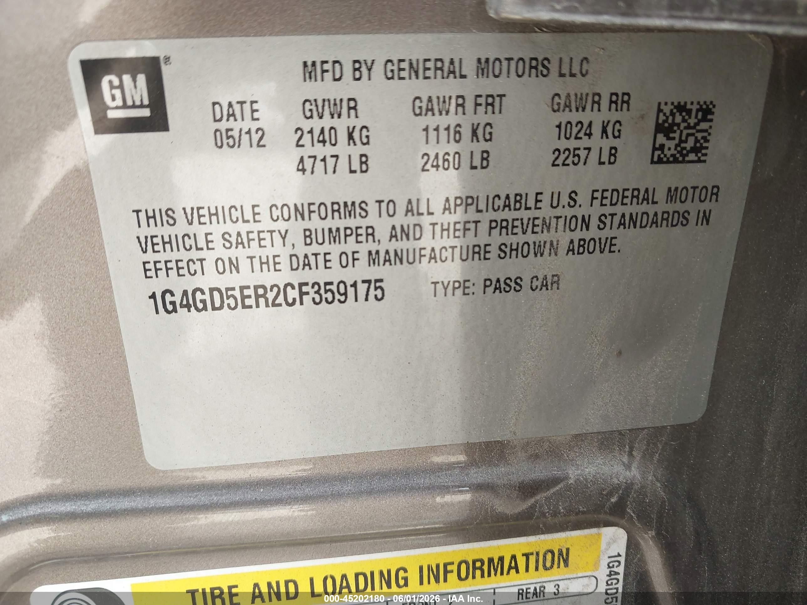 2012 Buick Lacrosse Premium 1 Group Brown vin: 1G4GD5ER2CF359175