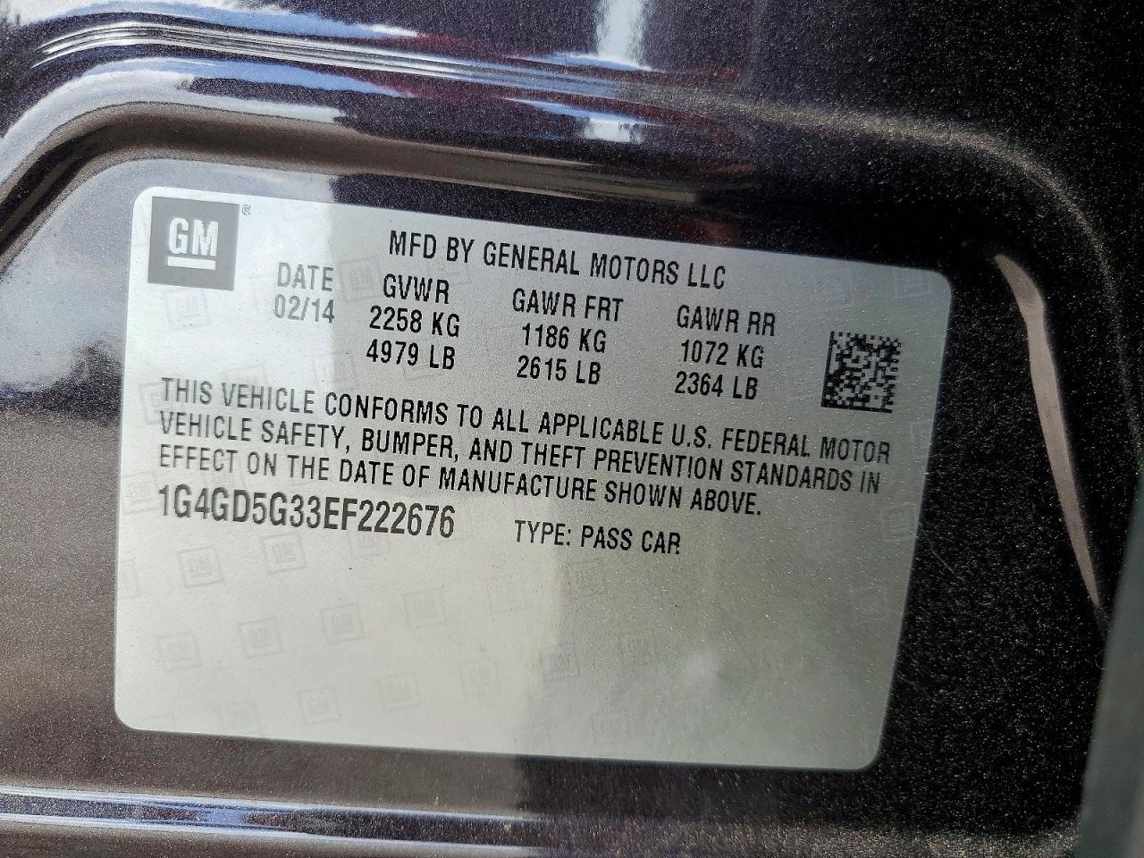 2014 Buick Lacrosse Premium Черный vin: 1G4GD5G33EF222676